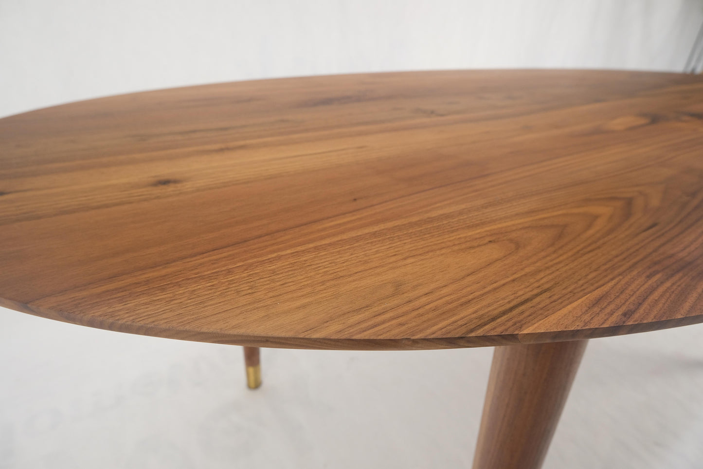 EstablishedLines Knife Edge Oval Solid Walnut Tapered Leg 7' long Dining Conference Table MINT!