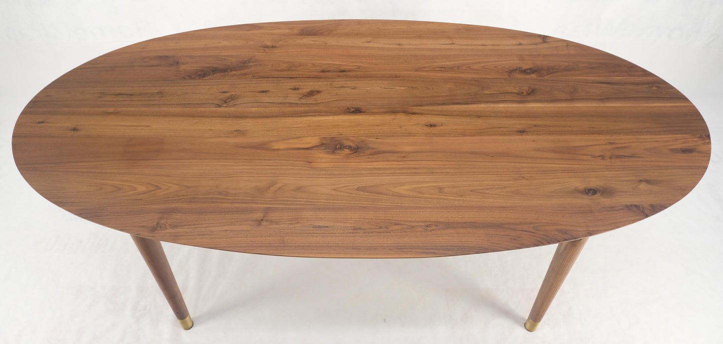 EstablishedLines Knife Edge Oval Solid Walnut Tapered Leg 7' long Dining Conference Table MINT!