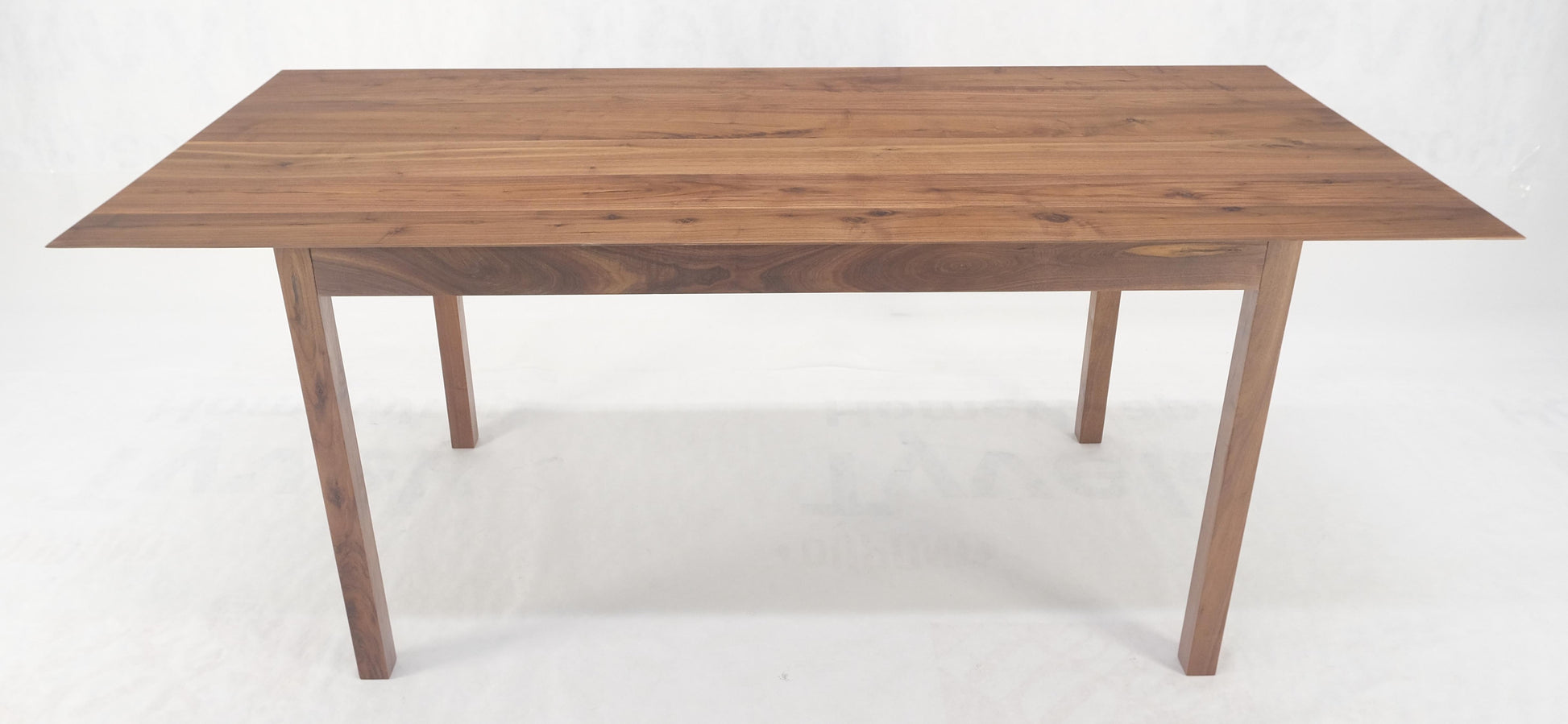 EstablishedLines Solid Walnut Knife Edge Parsons Square Legs Rectangle 6' Long Dining Table MINT!