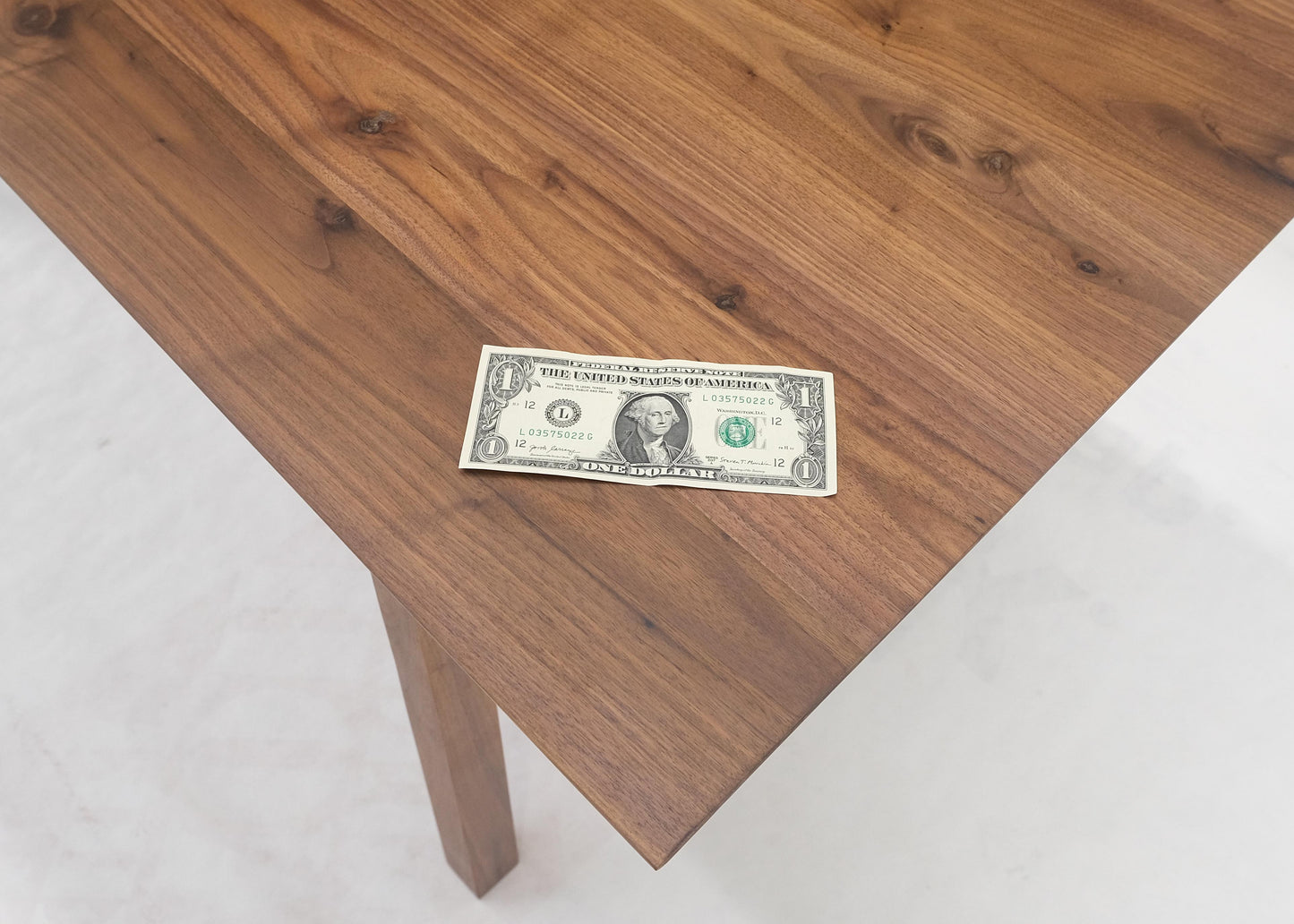 EstablishedLines Solid Walnut Knife Edge Parsons Square Legs Rectangle 6' Long Dining Table MINT!