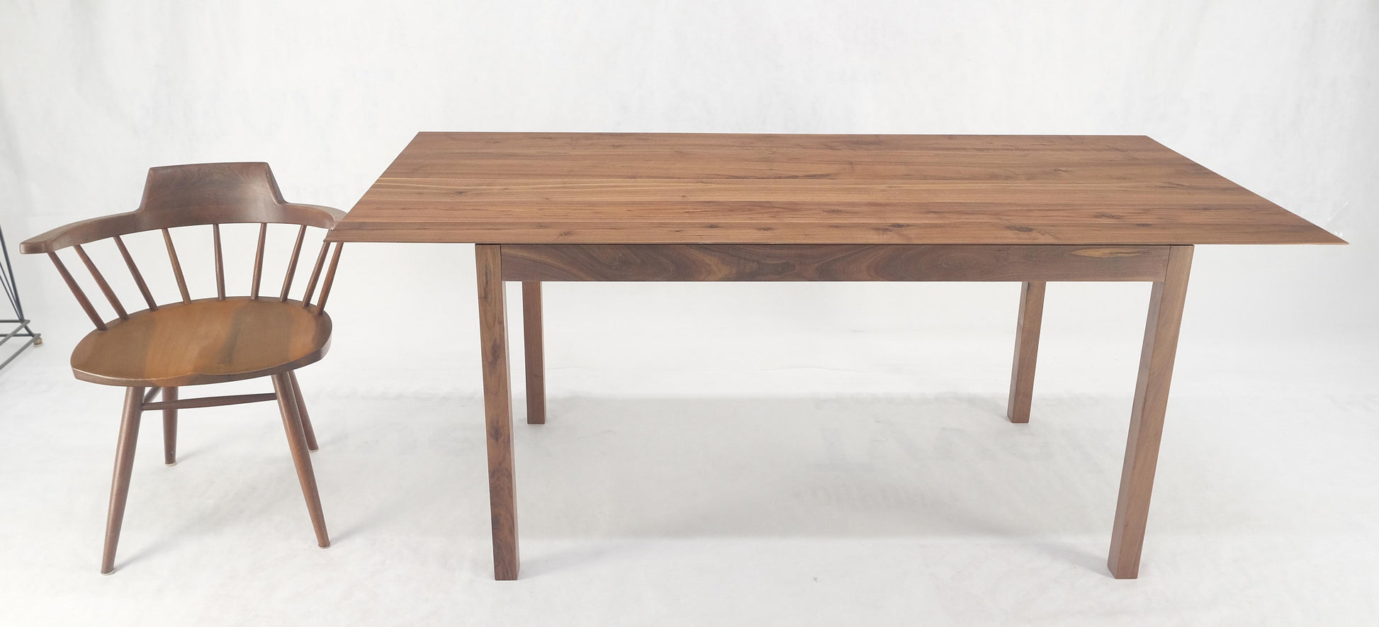 EstablishedLines Solid Walnut Knife Edge Parsons Square Legs Rectangle 6' Long Dining Table MINT!