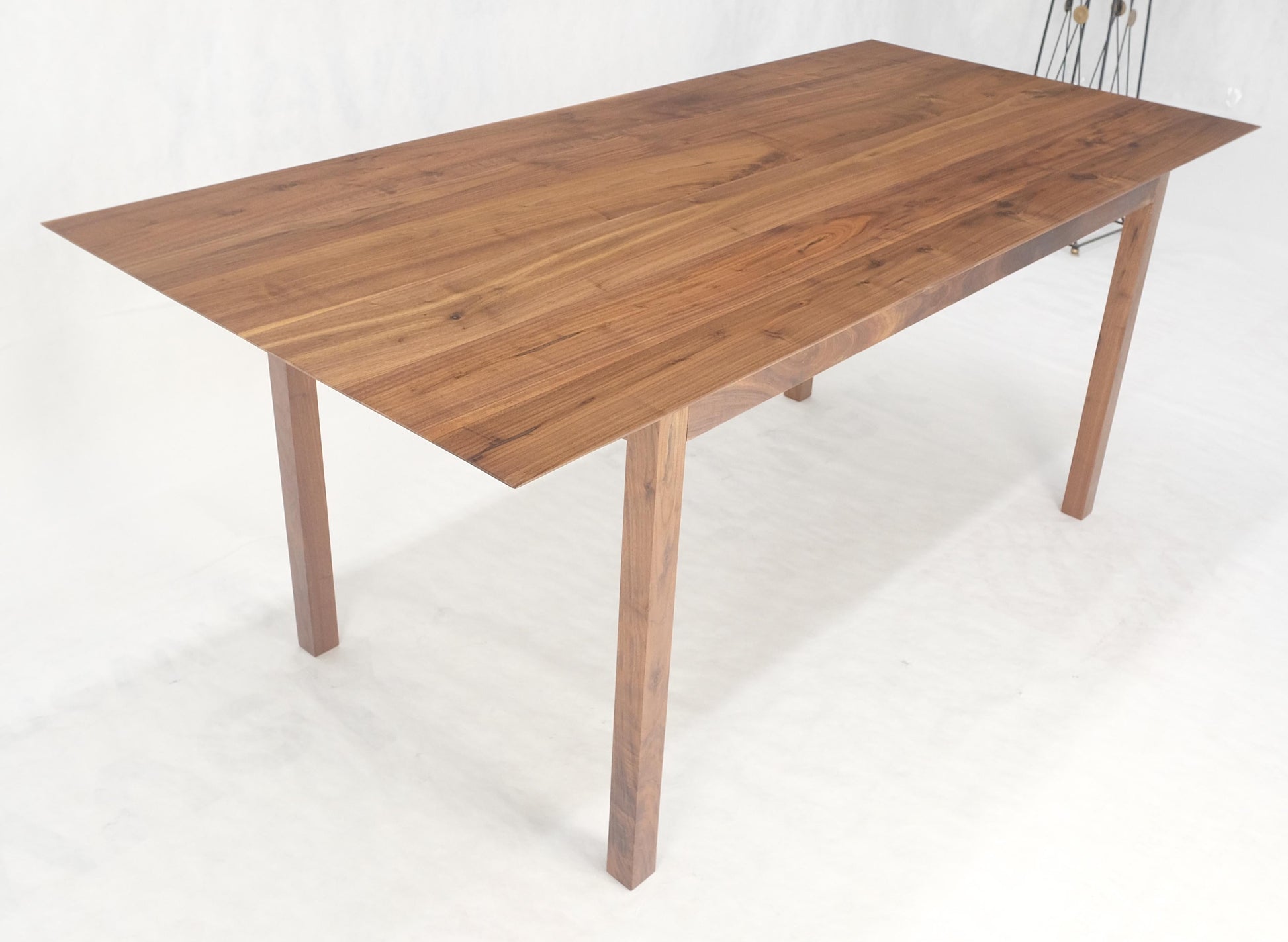 EstablishedLines Solid Walnut Knife Edge Parsons Square Legs Rectangle 6' Long Dining Table MINT!