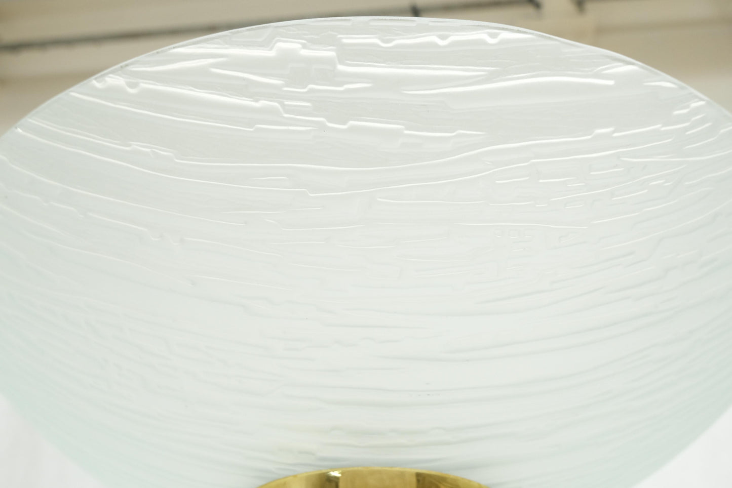 EstablishedLines Pair of Mid Century Modern Brass Etched Glass Shades Torcheres Floor Lamps MINT!