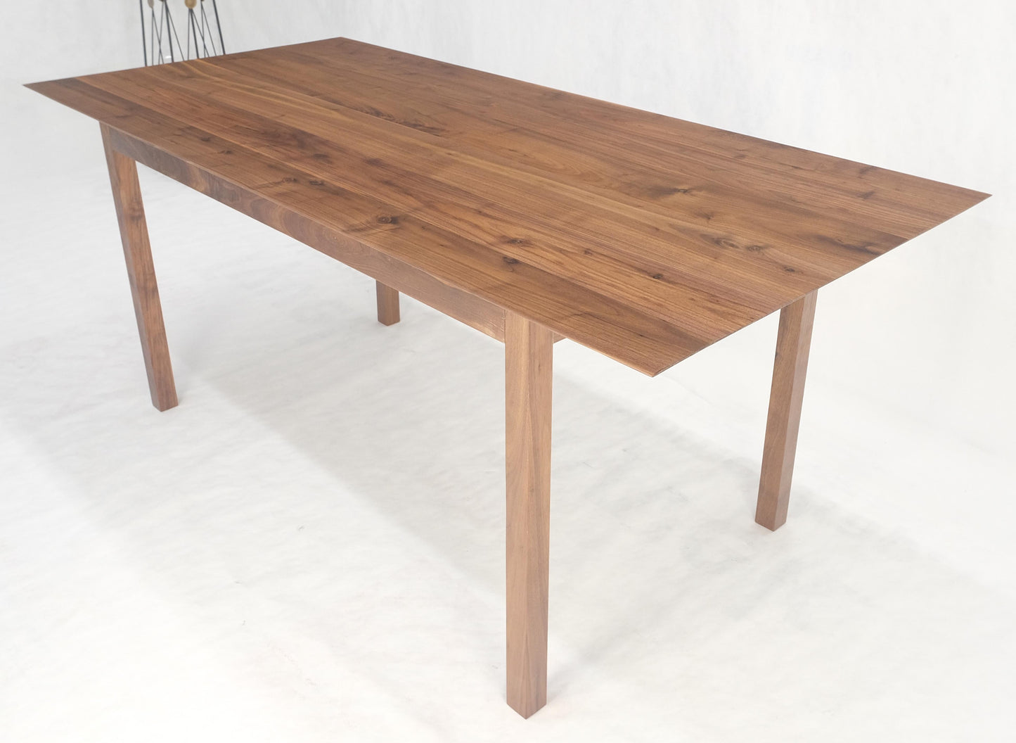 EstablishedLines Solid Walnut Knife Edge Parsons Square Legs Rectangle 6' Long Dining Table MINT!