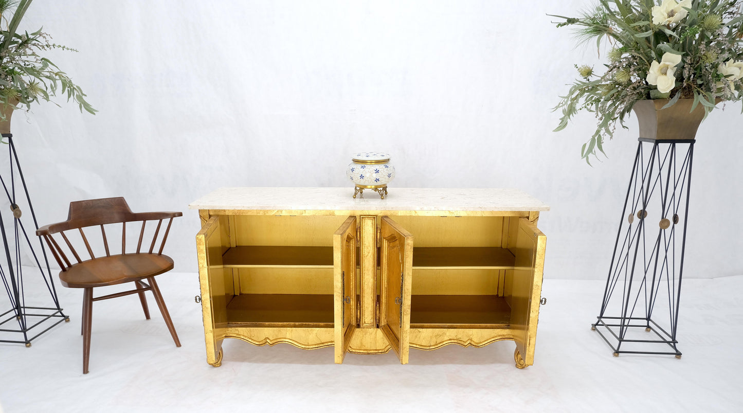 EstablishedLines Gold Gilt Finished Back Marble Top Double Door Server Credenza Dresser MINT!