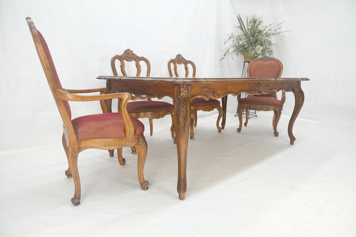 EstablishedLines Country French Parquetry Top Table 6 Dining Chairs 2X22" Extension Board Leafs