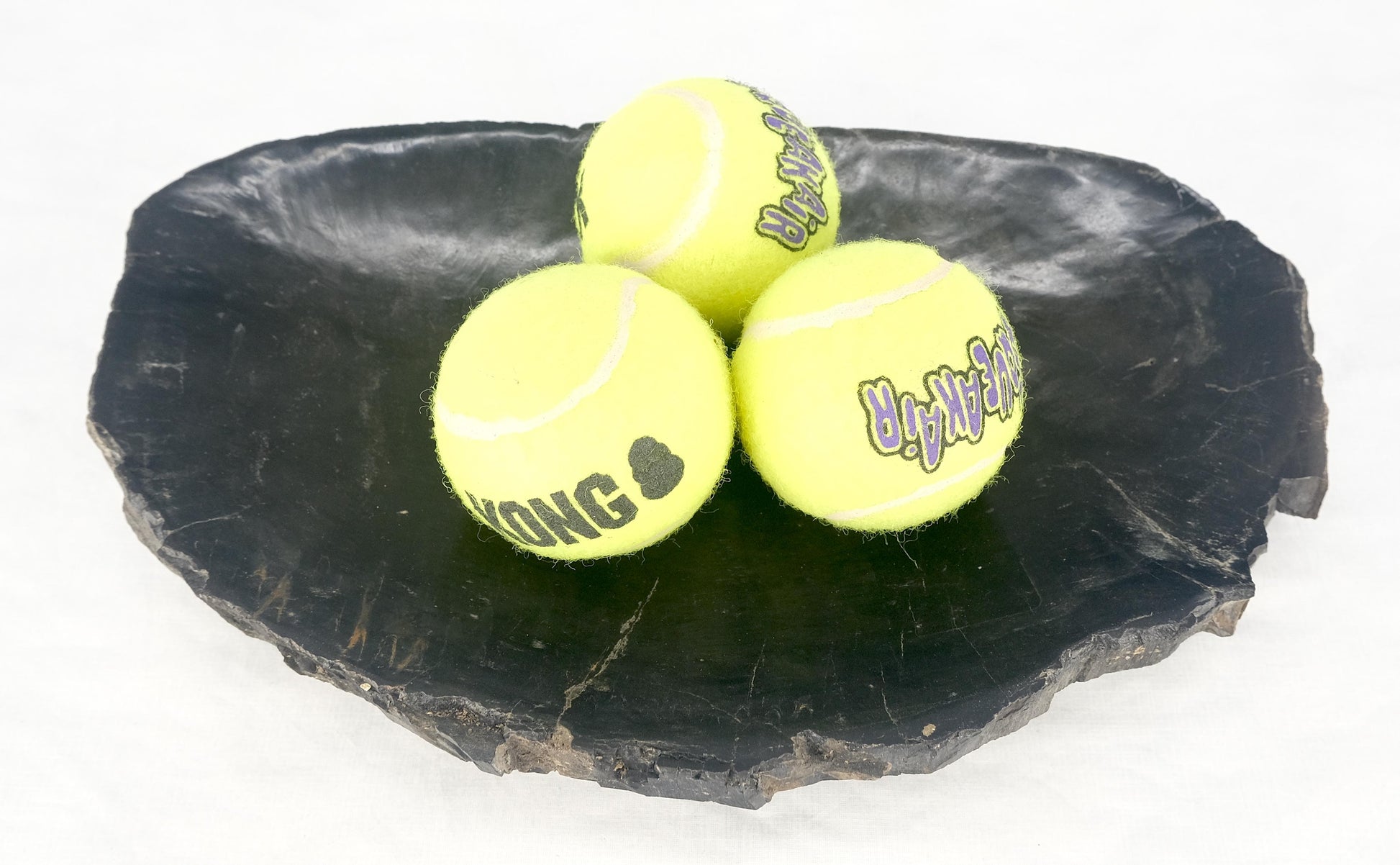 EstablishedLines Organic Oval Shape Black & Tan Petrified Wood Tray Bowl Dish Plate Ashtray