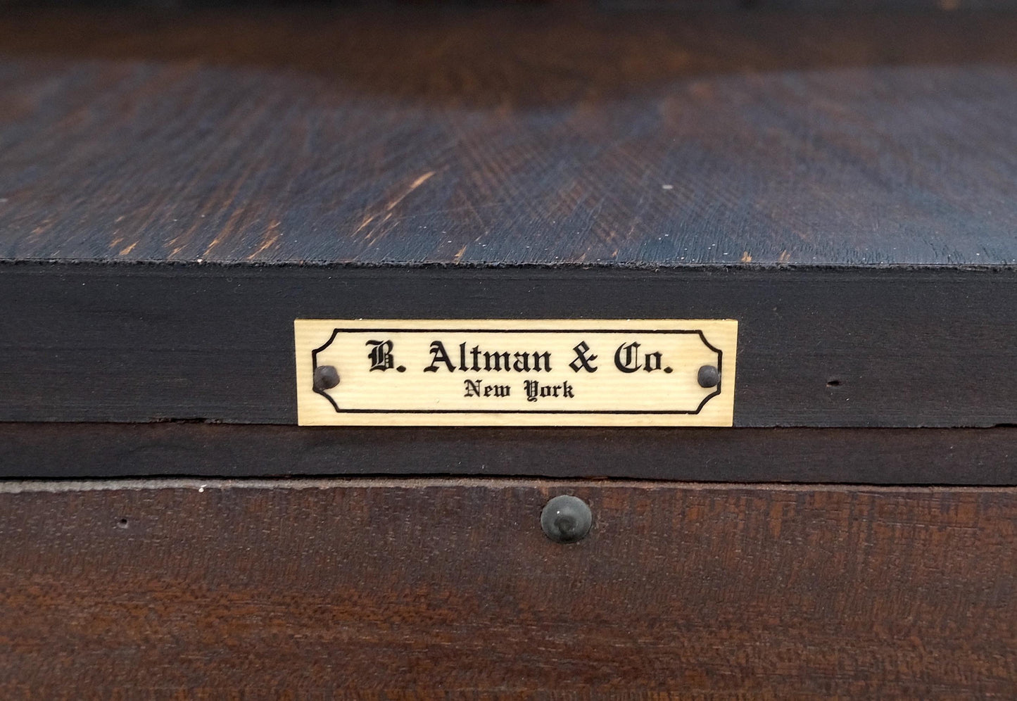 EstablishedLines Antique Carved Oak Two Doors Jacobean Style China Cabinet Cupboard Hutch Buffet