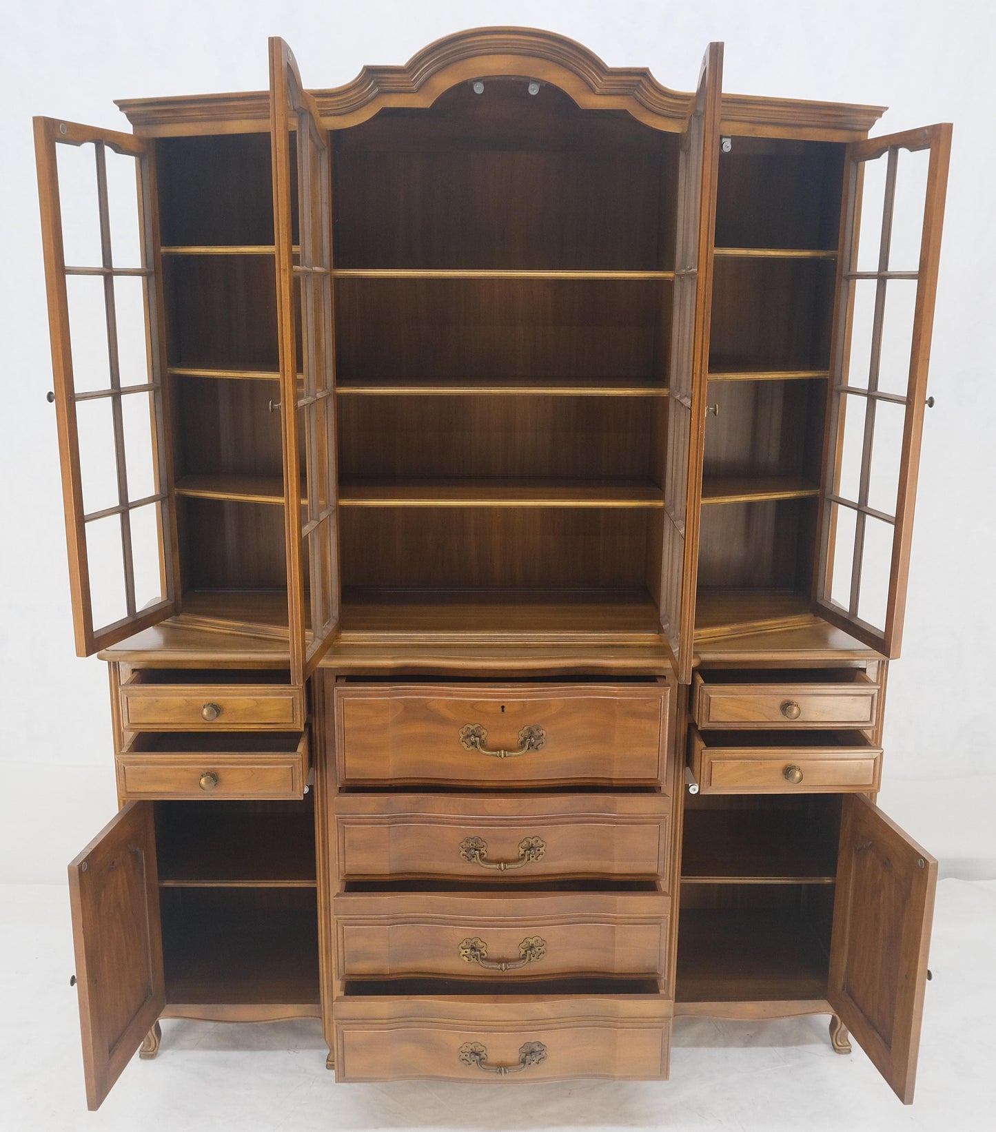 EstablishedLines Widdicomb Solid Cherry Butlers Drop Front Leather Top Desk Breakfront MINT