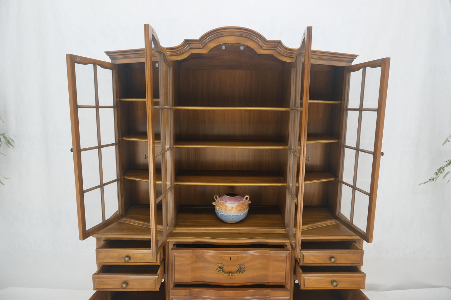EstablishedLines Widdicomb Solid Cherry Butlers Drop Front Leather Top Desk Breakfront MINT