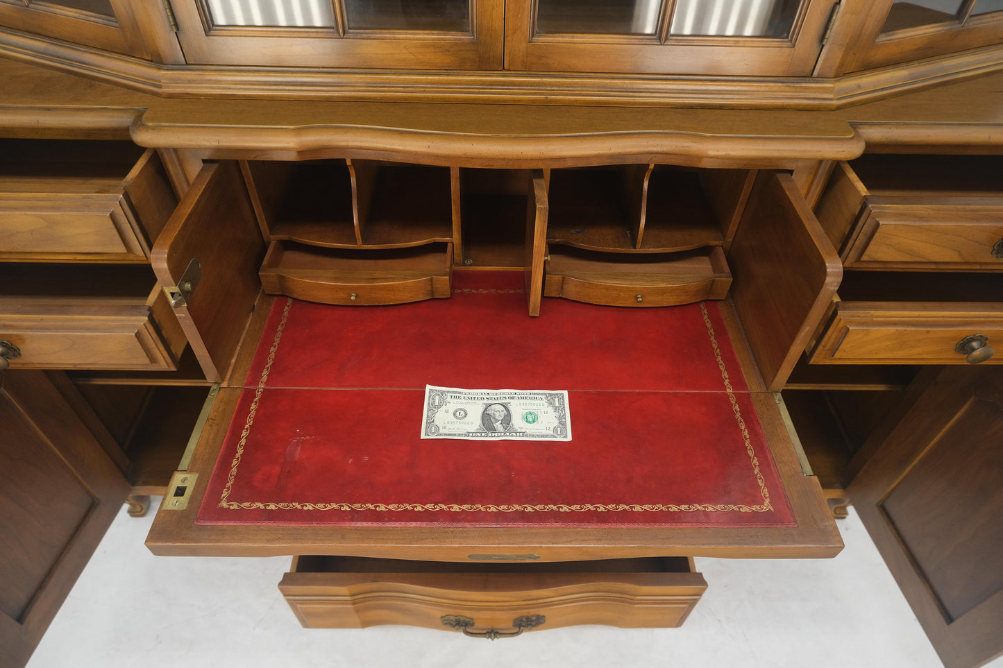 EstablishedLines Widdicomb Solid Cherry Butlers Drop Front Leather Top Desk Breakfront MINT