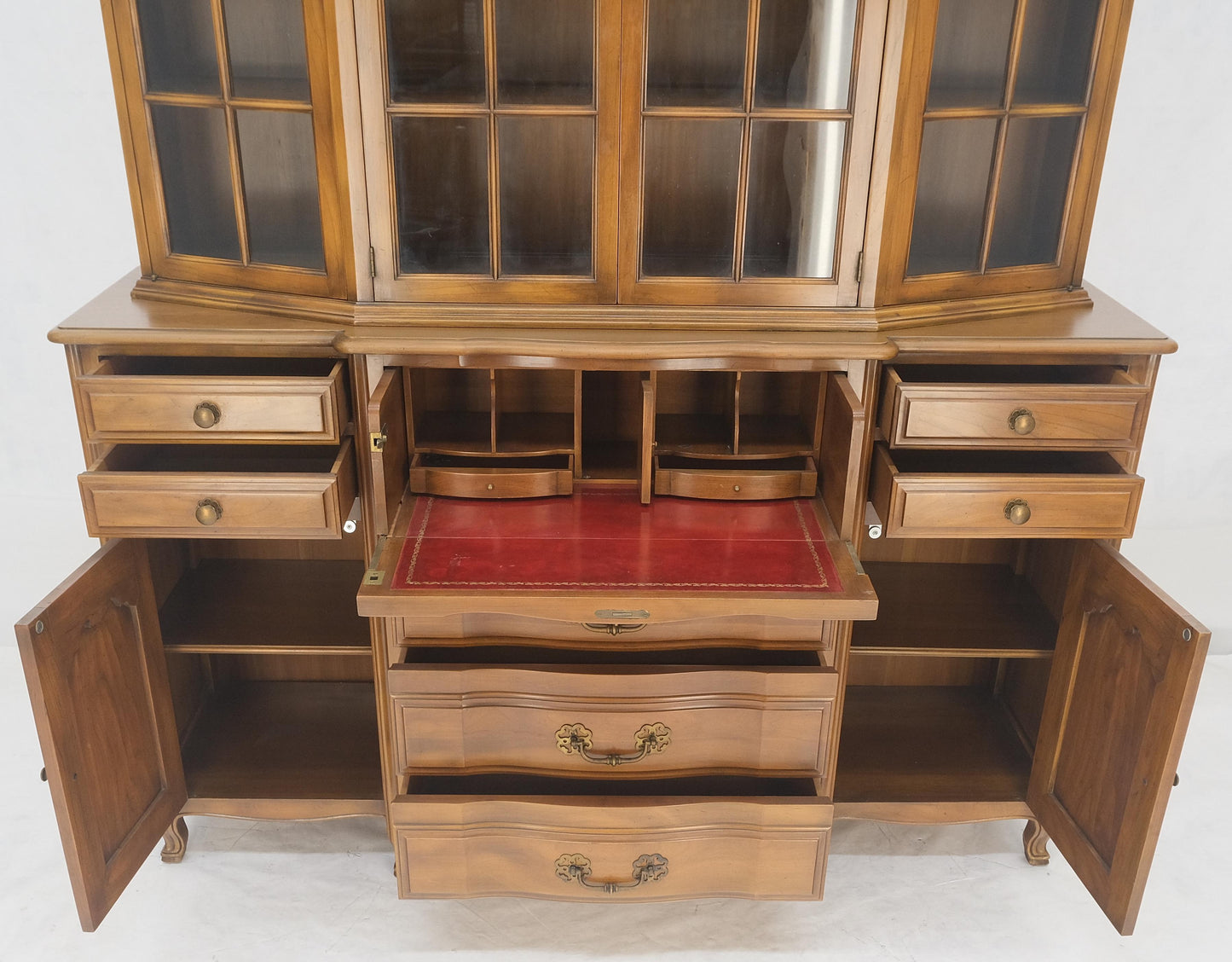 EstablishedLines Widdicomb Solid Cherry Butlers Drop Front Leather Top Desk Breakfront MINT