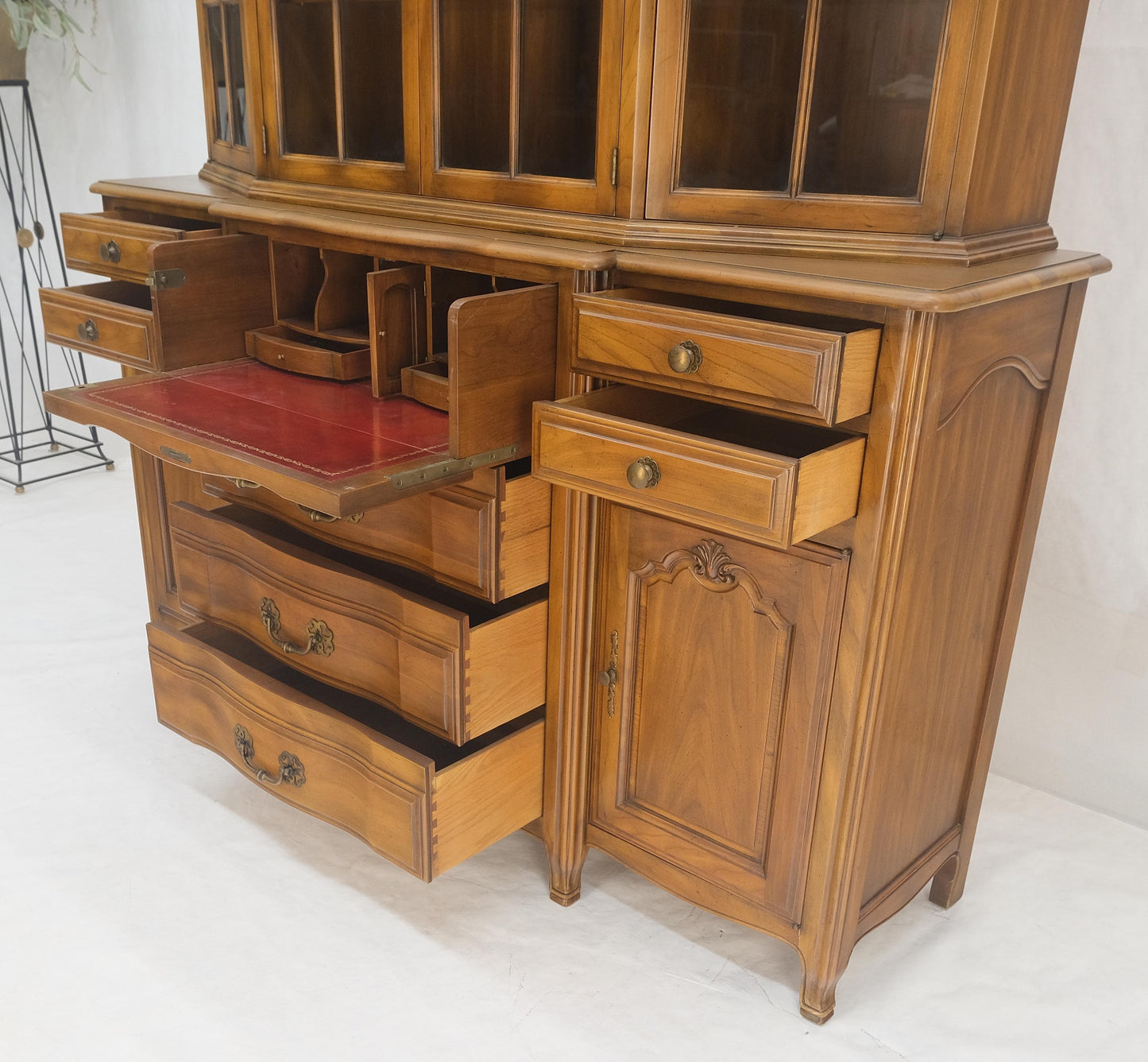 EstablishedLines Widdicomb Solid Cherry Butlers Drop Front Leather Top Desk Breakfront MINT