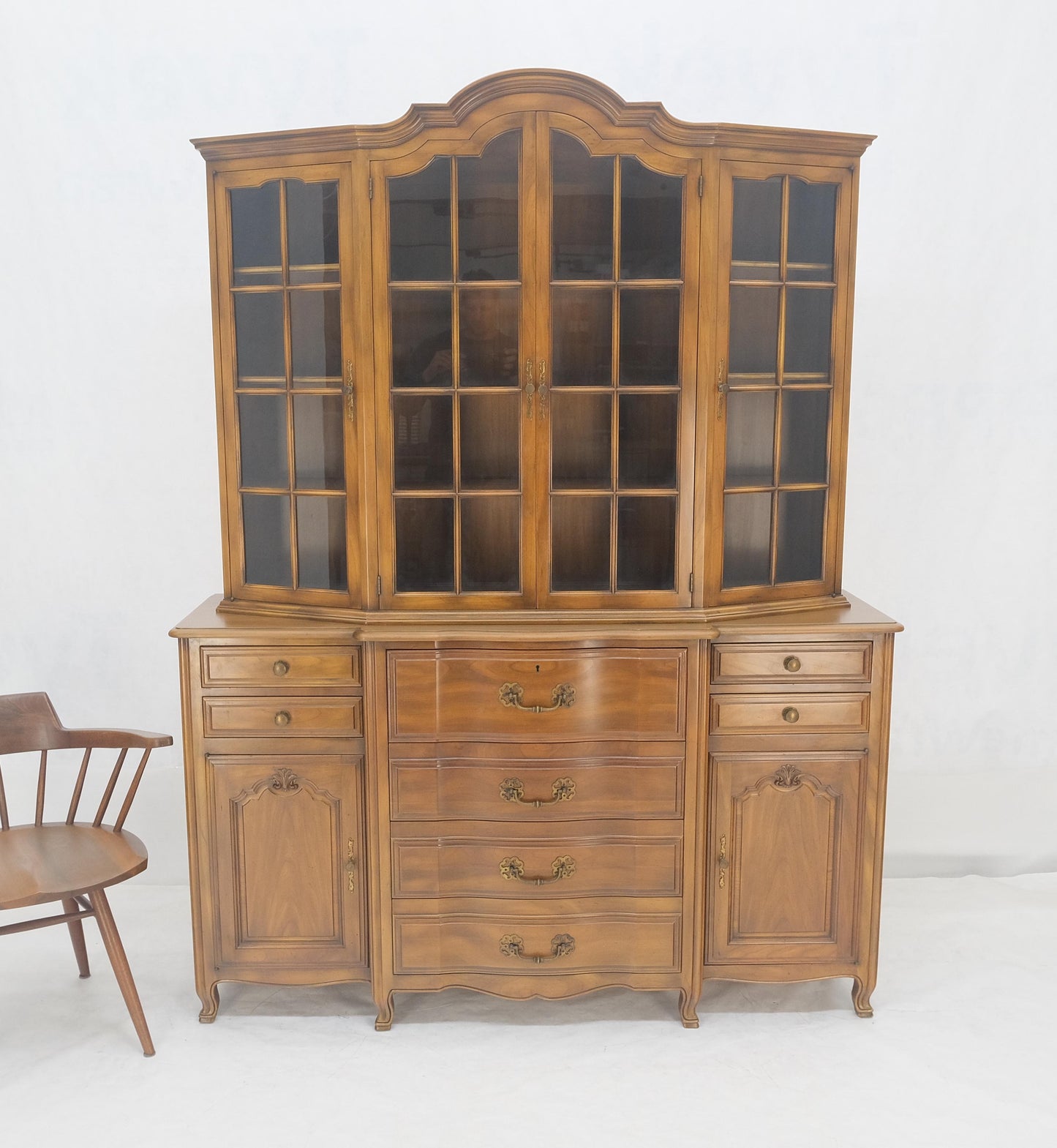 EstablishedLines Widdicomb Solid Cherry Butlers Drop Front Leather Top Desk Breakfront MINT