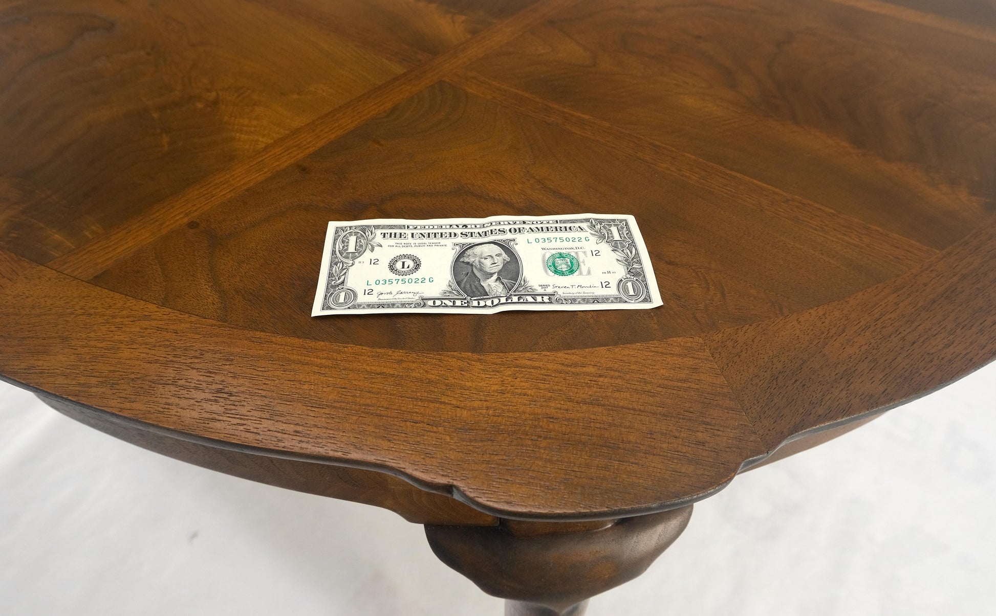 EstablishedLines Banded Burl Flame Walnut Oval Three Leaves  Dining Conference Table MINT!