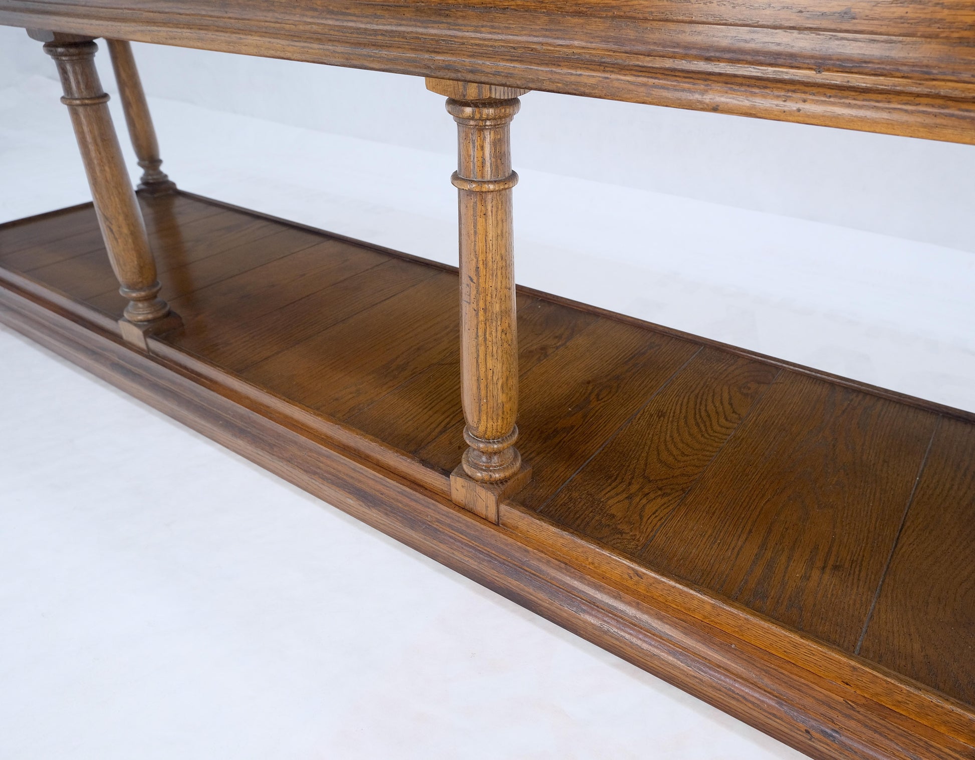 EstablishedLines Spanish Colonial Carved Oak 3 Deep Drawer Sideboard Credenza Buffet Console MINT