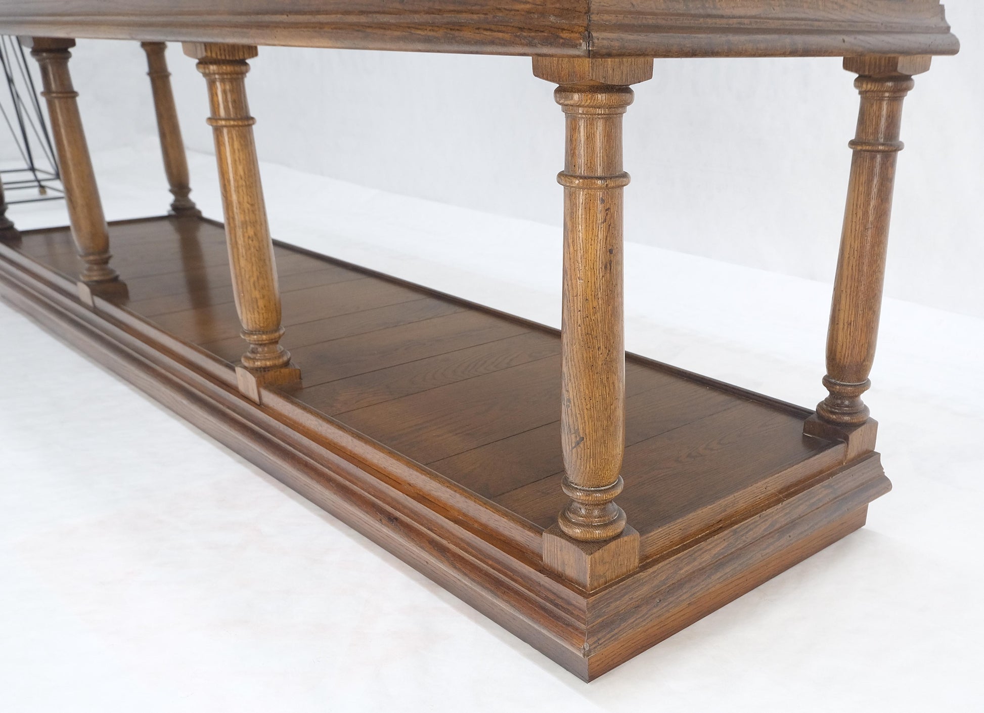 EstablishedLines Spanish Colonial Carved Oak 3 Deep Drawer Sideboard Credenza Buffet Console MINT