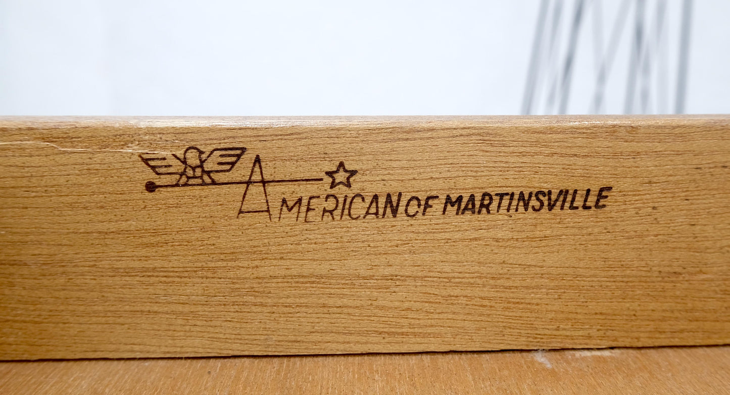 EstablishedLines Pair of Burl Asian Campaign Fusion 2 Drawer Night Stands End Table Brass Pulls