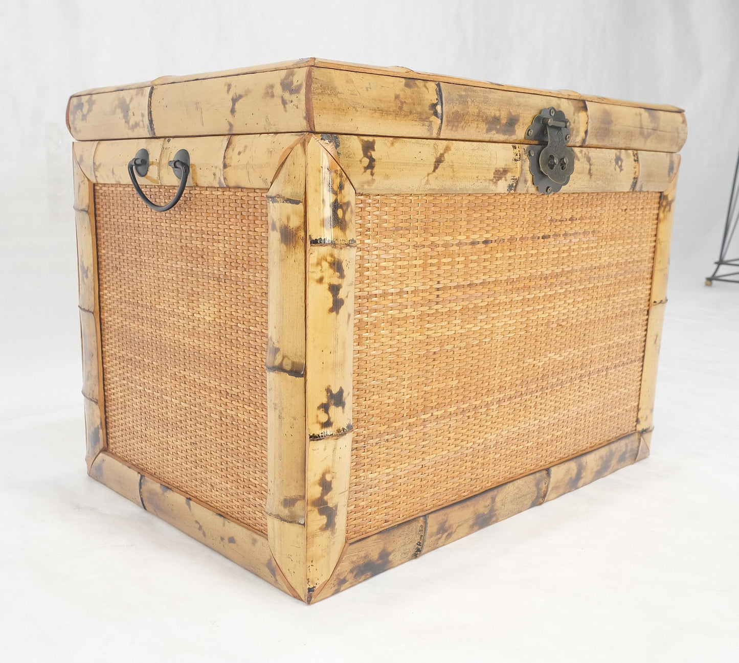EstablishedLines Cane & Burnt Bamboo Compact 16x23 Decorative Hope Chest Trunk MINT