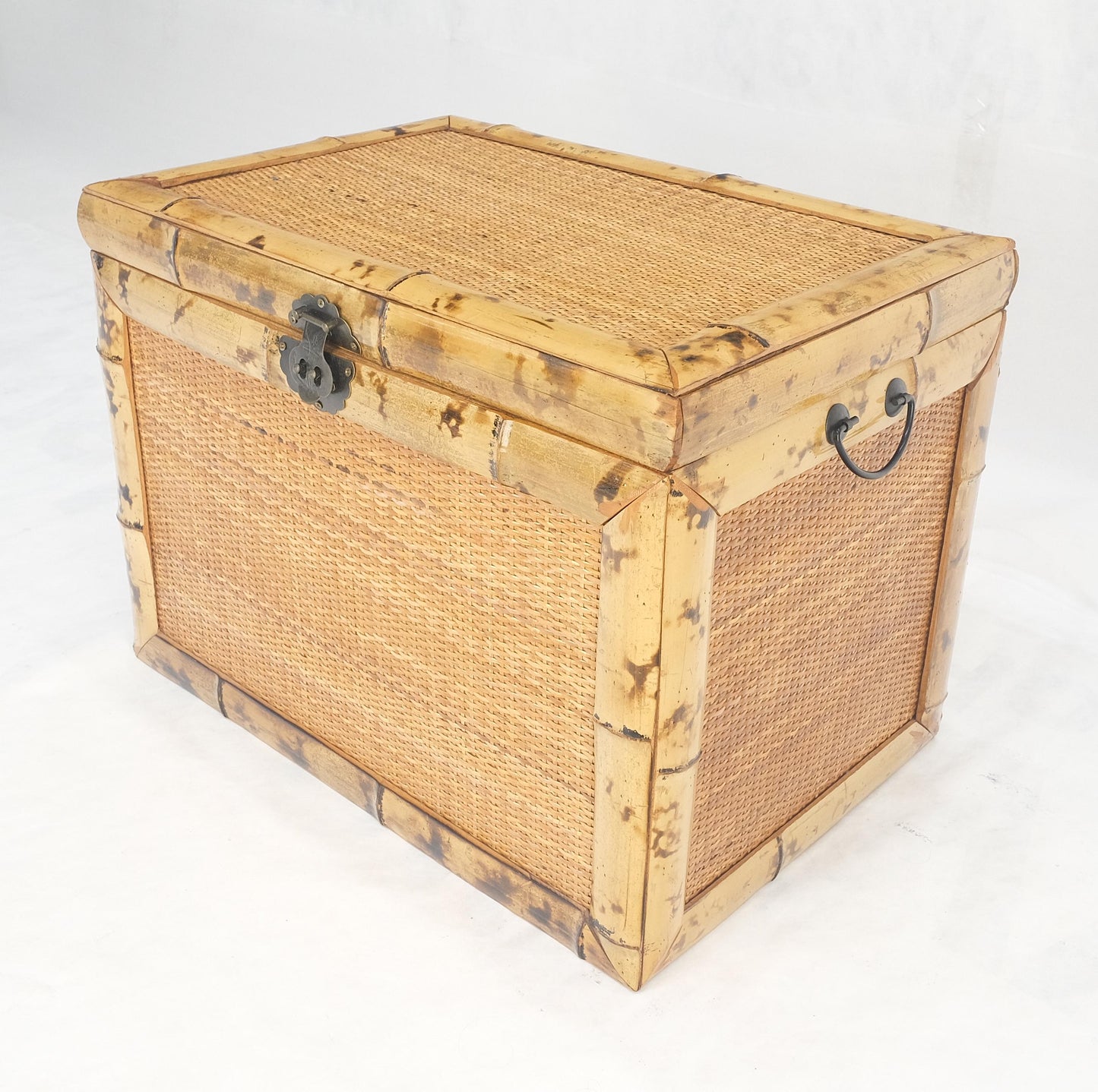 EstablishedLines Cane & Burnt Bamboo Compact 16x23 Decorative Hope Chest Trunk MINT