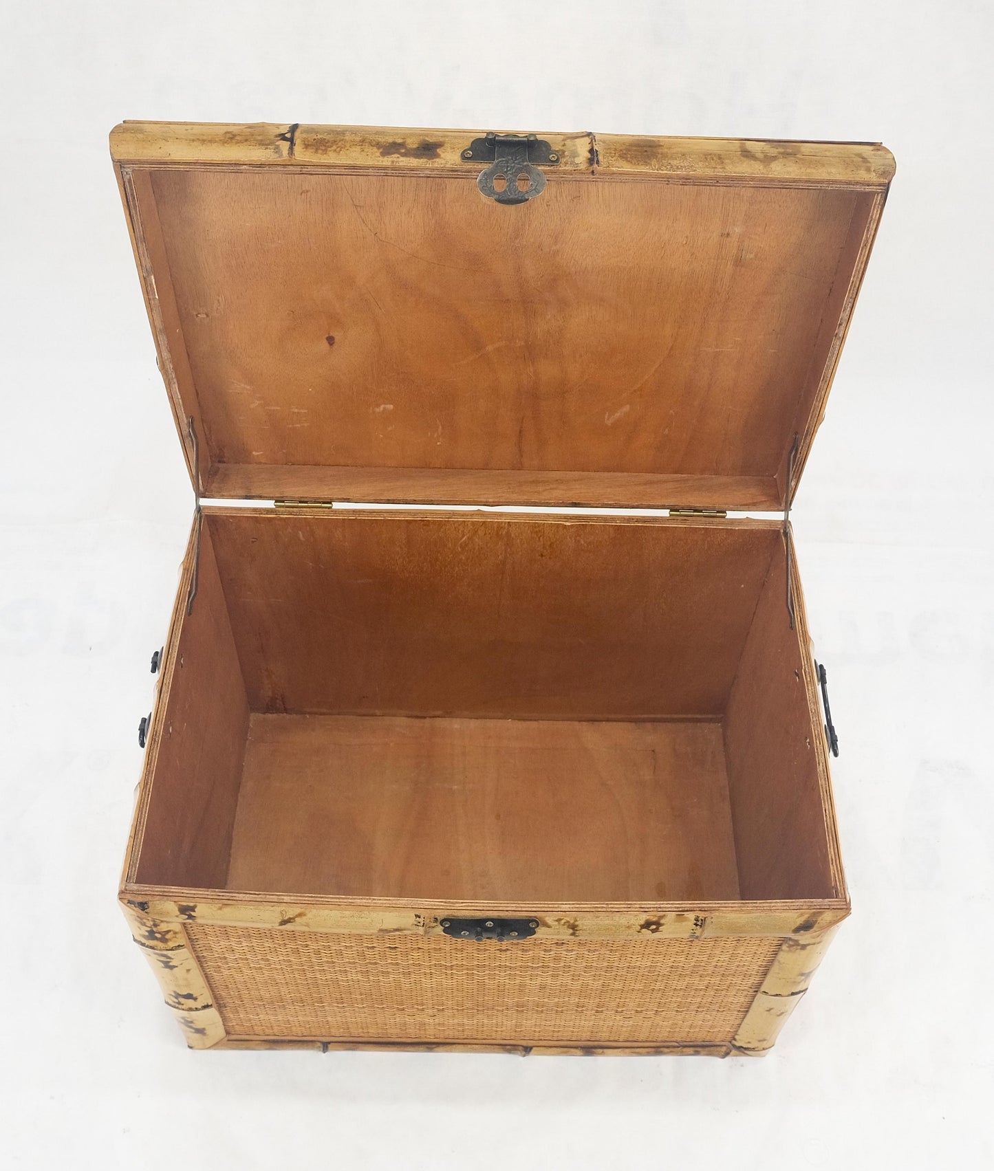 EstablishedLines Cane & Burnt Bamboo Compact 16x23 Decorative Hope Chest Trunk MINT