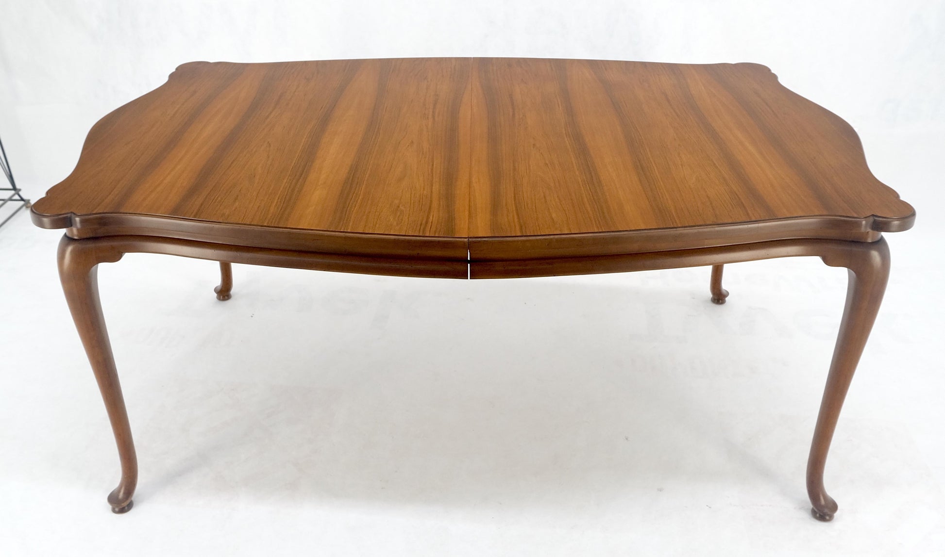 EstablishedLines Large c1940s 3x18" Extensions Boards Scroll Shape Top Walnut Dining Table MINT!