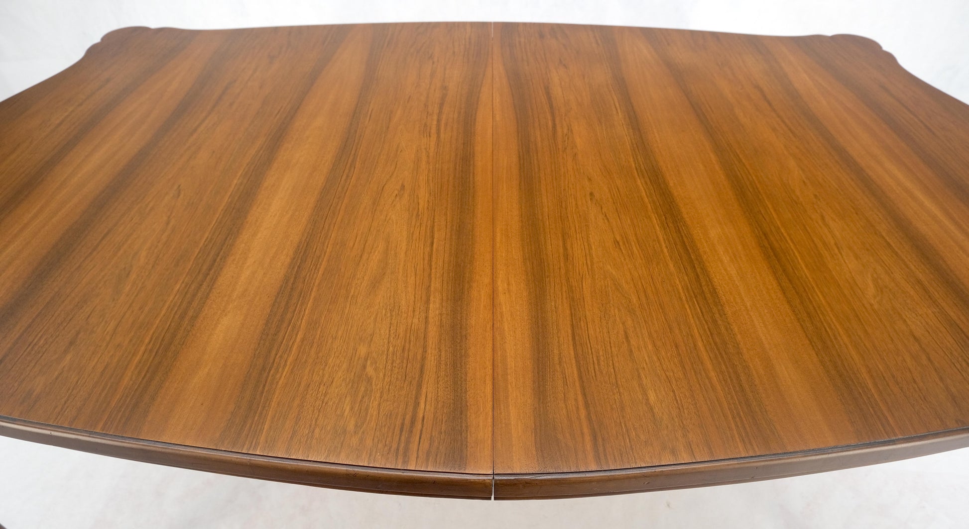 EstablishedLines Large c1940s 3x18" Extensions Boards Scroll Shape Top Walnut Dining Table MINT!