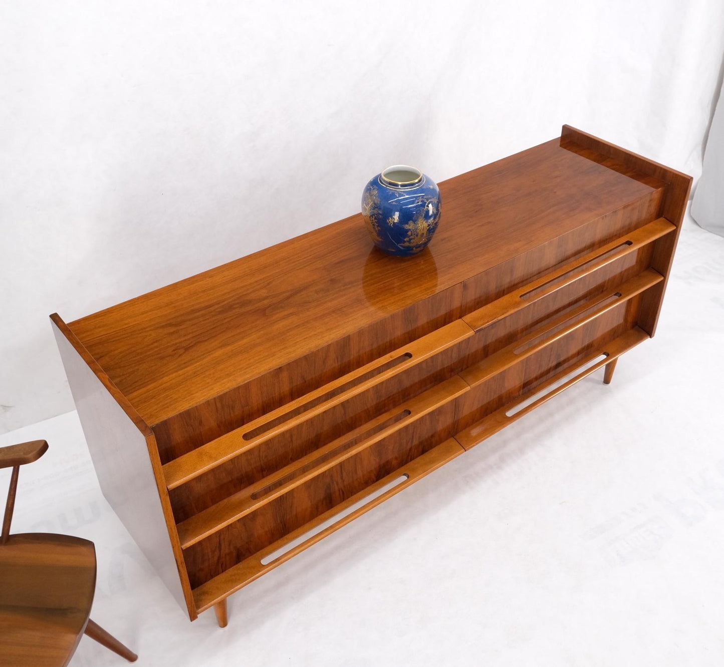 EstablishedLines Edmond Spence Lacquered Walnut 6 Drawers Long Dresser Cabinet Credenza Mint!