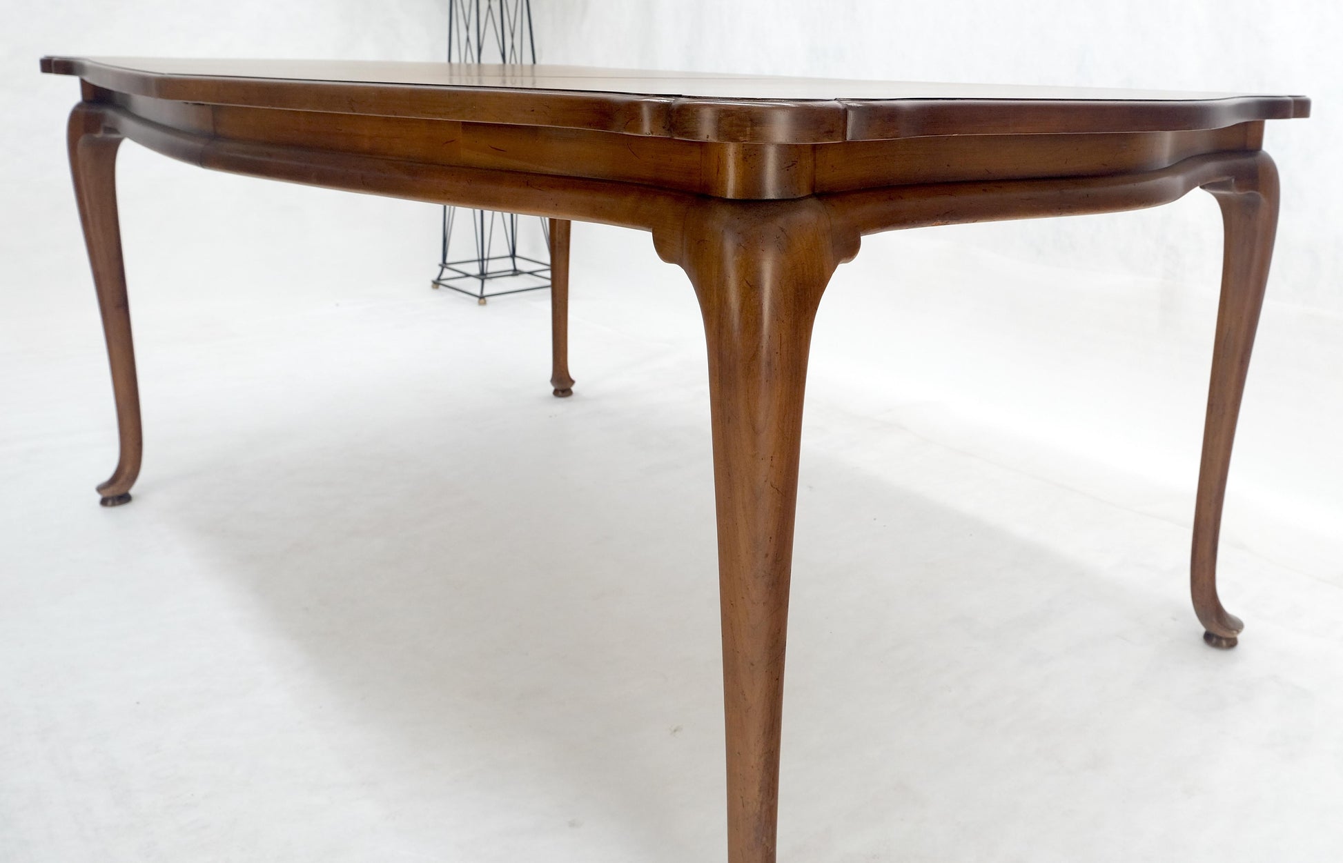 EstablishedLines Large c1940s 3x18" Extensions Boards Scroll Shape Top Walnut Dining Table MINT!