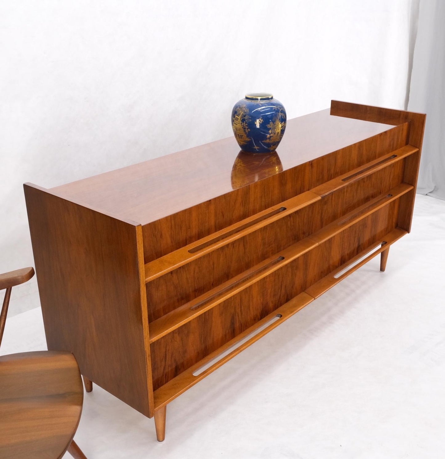 EstablishedLines Edmond Spence Lacquered Walnut 6 Drawers Long Dresser Cabinet Credenza Mint!