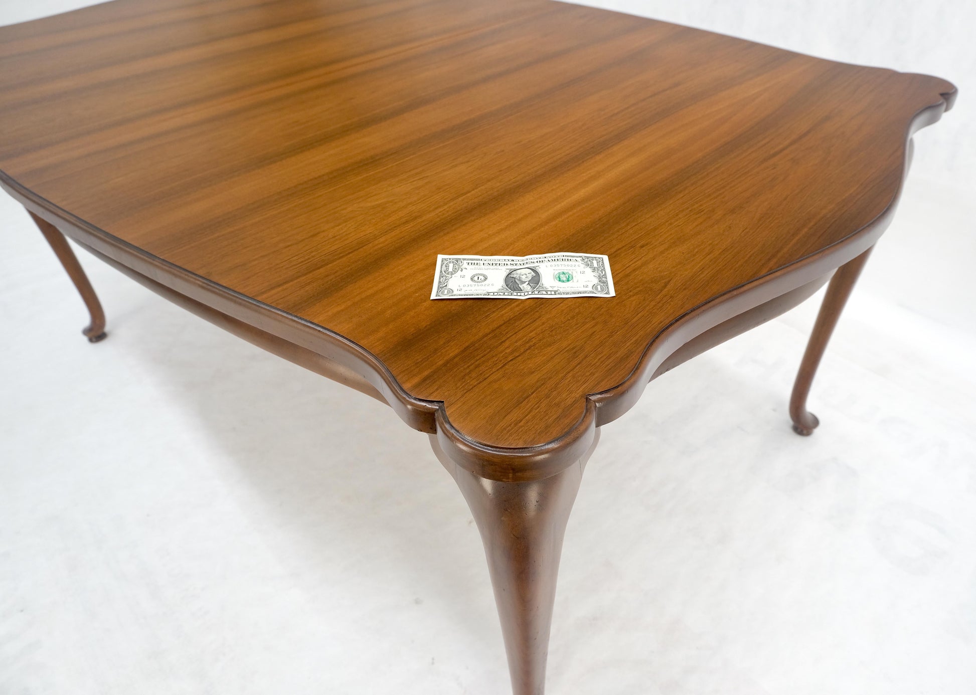 EstablishedLines Large c1940s 3x18" Extensions Boards Scroll Shape Top Walnut Dining Table MINT!