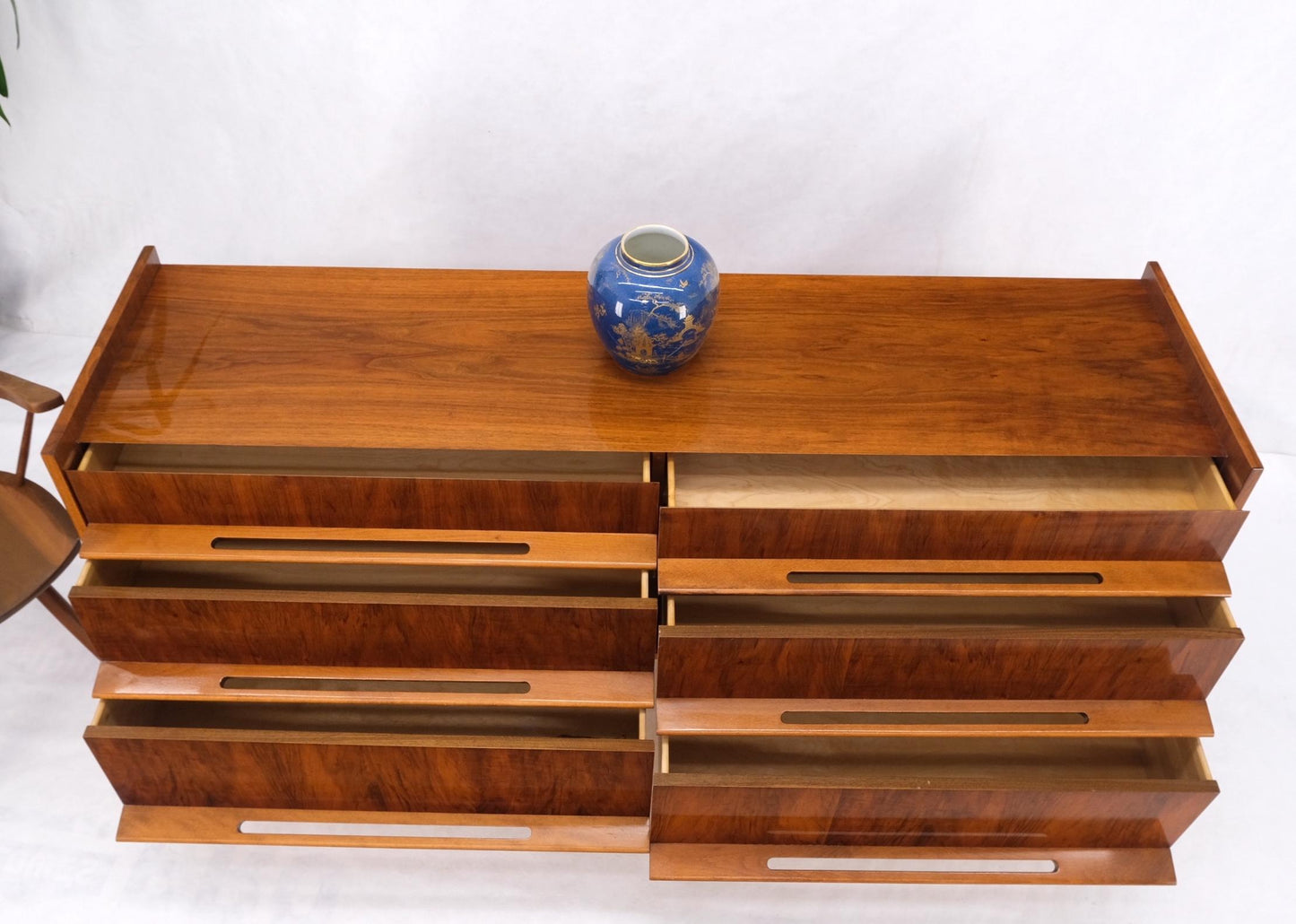 EstablishedLines Edmond Spence Lacquered Walnut 6 Drawers Long Dresser Cabinet Credenza Mint!