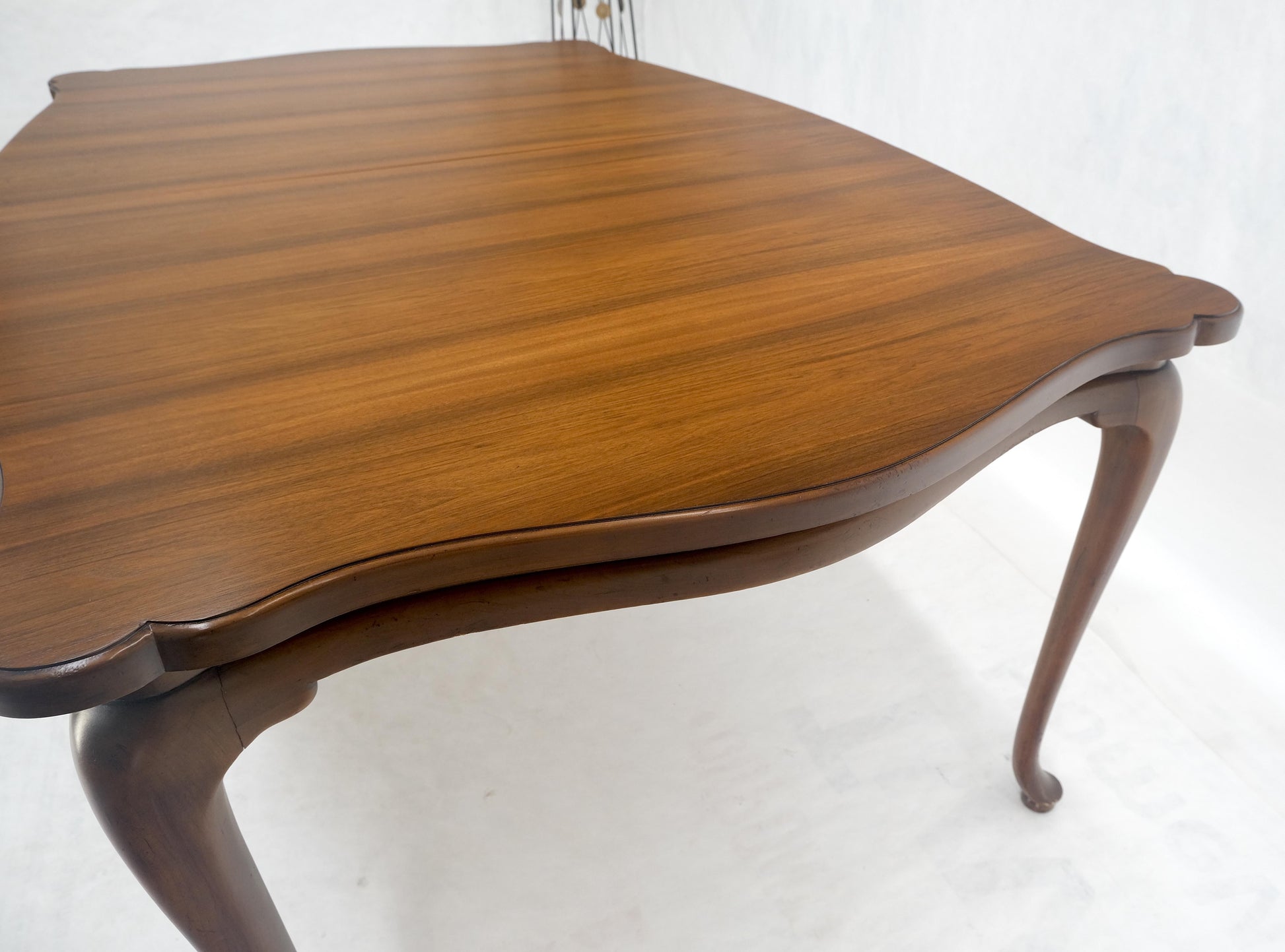 EstablishedLines Large c1940s 3x18" Extensions Boards Scroll Shape Top Walnut Dining Table MINT!