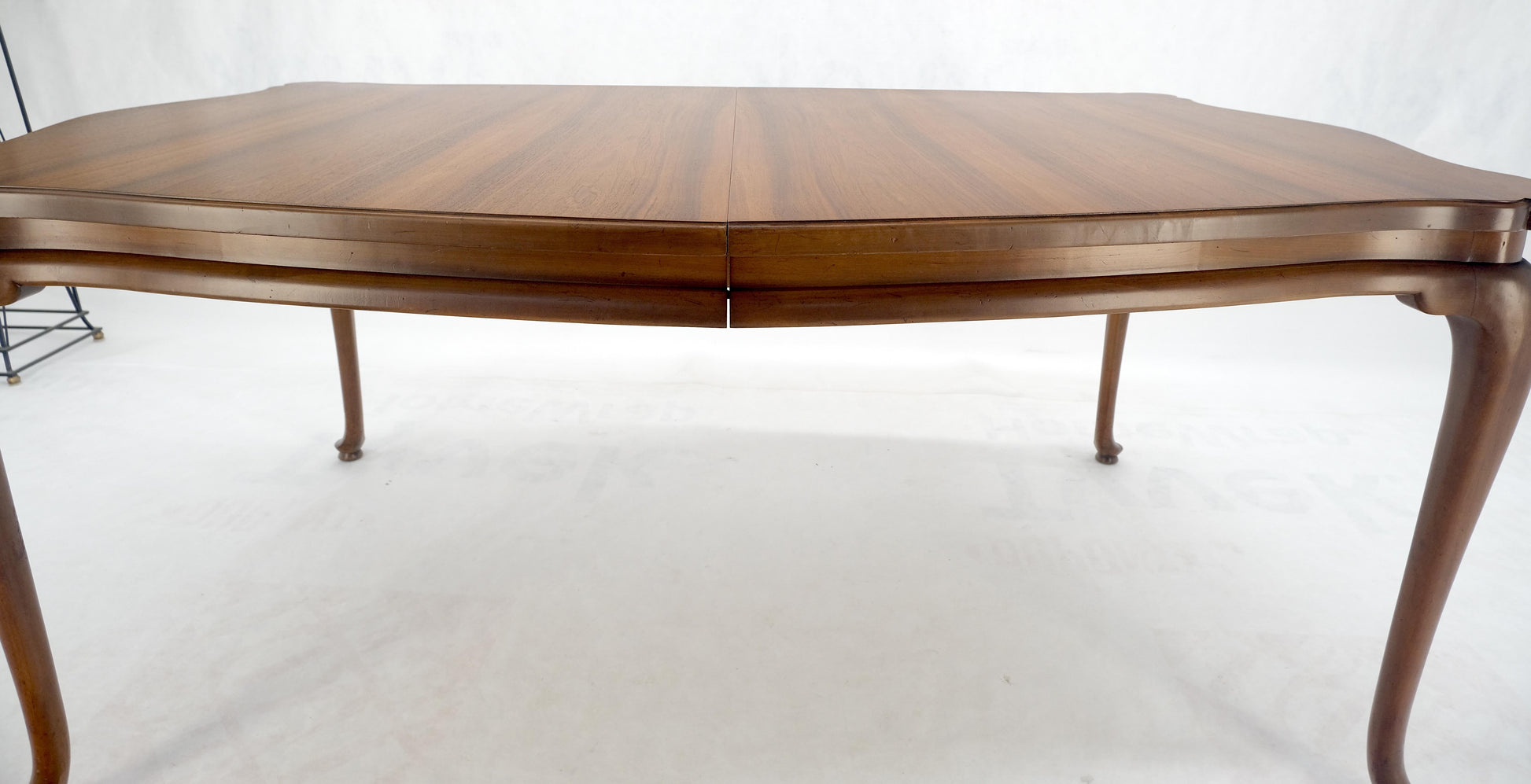 EstablishedLines Large c1940s 3x18" Extensions Boards Scroll Shape Top Walnut Dining Table MINT!