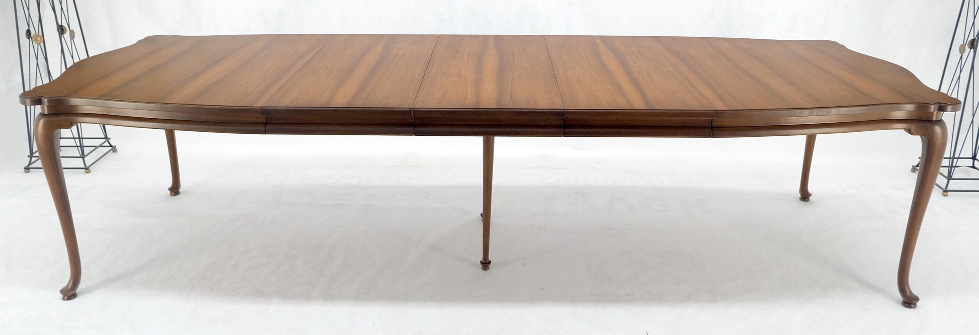 EstablishedLines Large c1940s 3x18" Extensions Boards Scroll Shape Top Walnut Dining Table MINT!