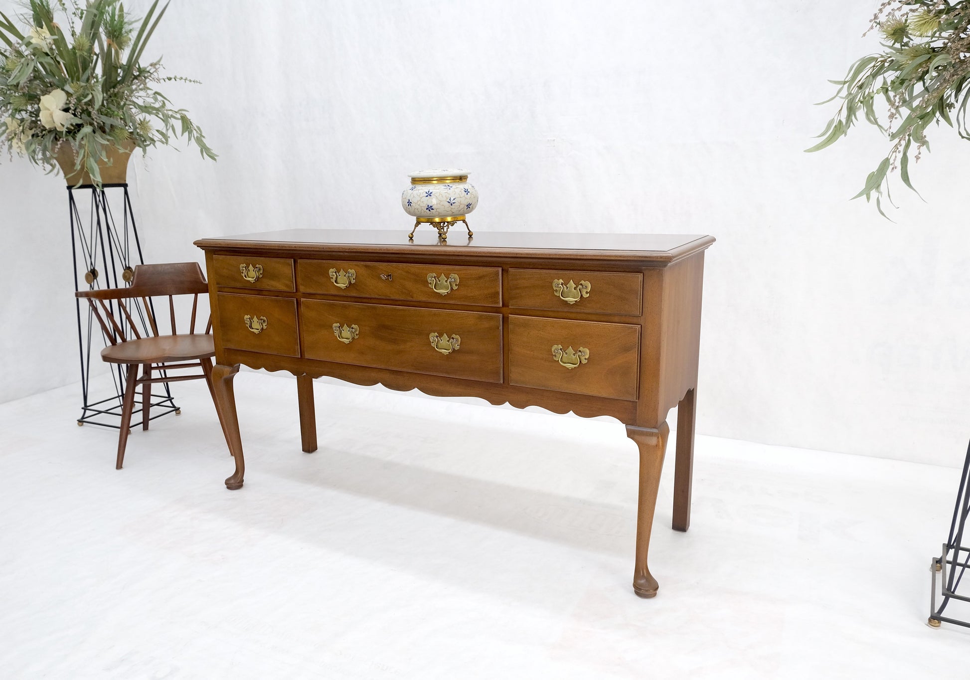 EstablishedLines Kittinger Light Mahogany Queen Anne 6 Drawer Sideboard Server Credenza MINT!
