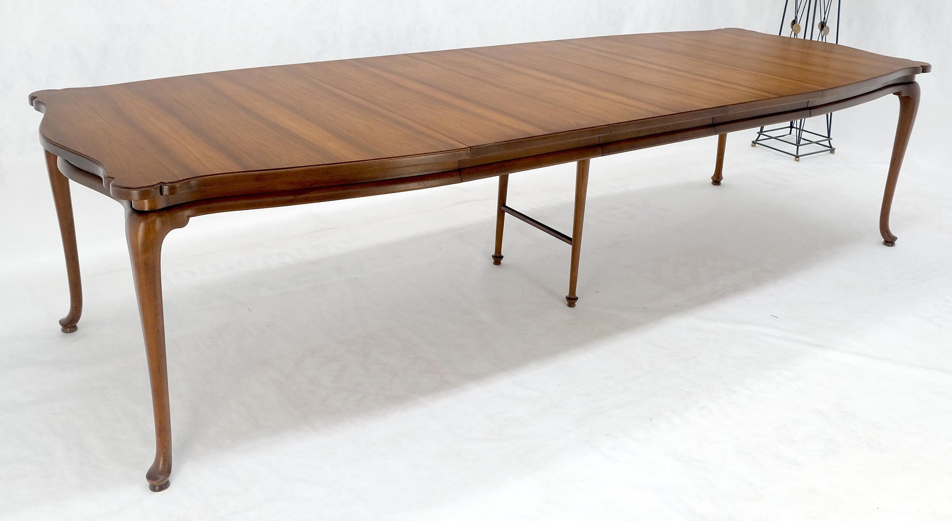 EstablishedLines Large c1940s 3x18" Extensions Boards Scroll Shape Top Walnut Dining Table MINT!
