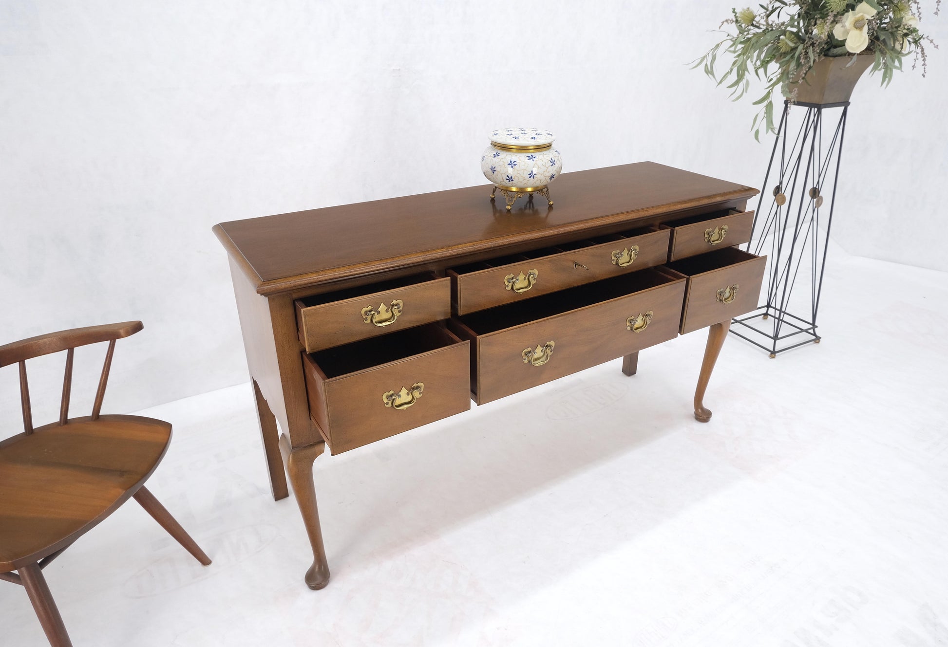 EstablishedLines Kittinger Light Mahogany Queen Anne 6 Drawer Sideboard Server Credenza MINT!