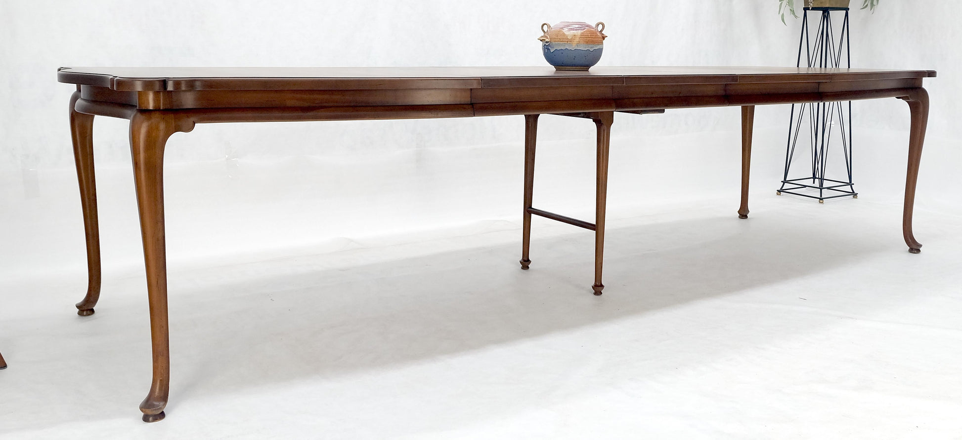 EstablishedLines Large c1940s 3x18" Extensions Boards Scroll Shape Top Walnut Dining Table MINT!