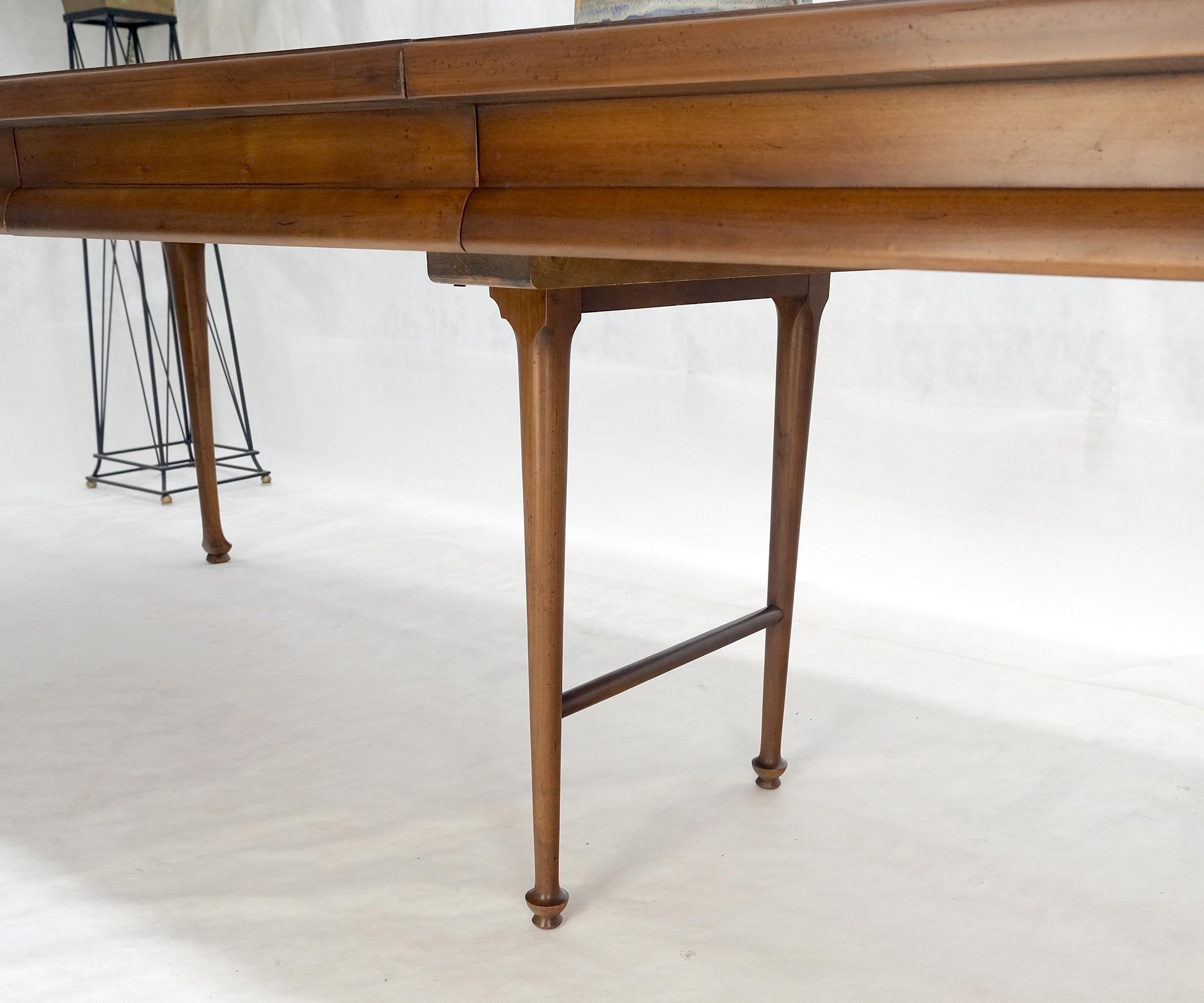 EstablishedLines Large c1940s 3x18" Extensions Boards Scroll Shape Top Walnut Dining Table MINT!