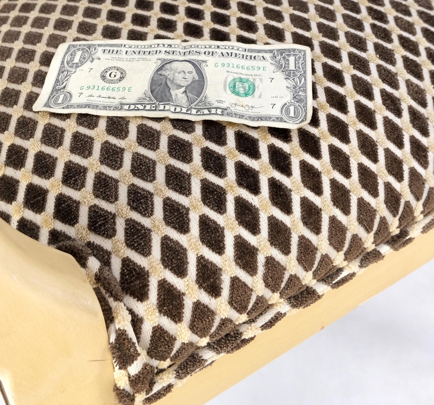 EstablishedLines Pair Dimond Pattern Velvet Upholstery Barrel Shape Back Fireside Armchairs MINT!