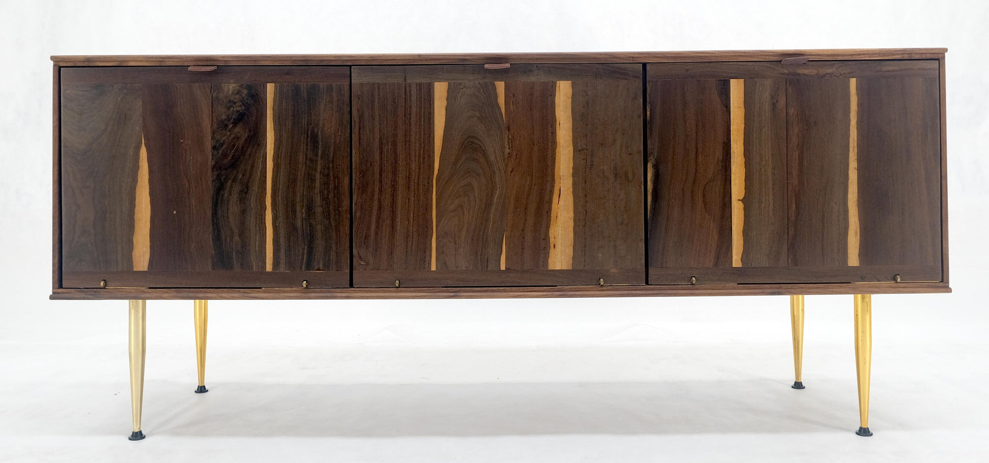 EstablishedLines Solid Walnut 3 Drop Front Doors Compartments Compact Dovetail Joints Credenza