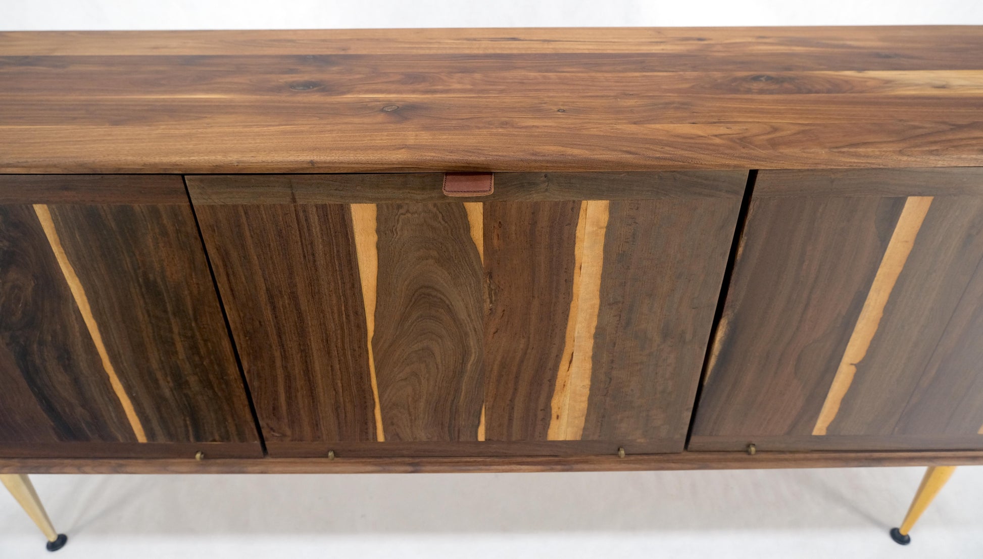 EstablishedLines Solid Walnut 3 Drop Front Doors Compartments Compact Dovetail Joints Credenza