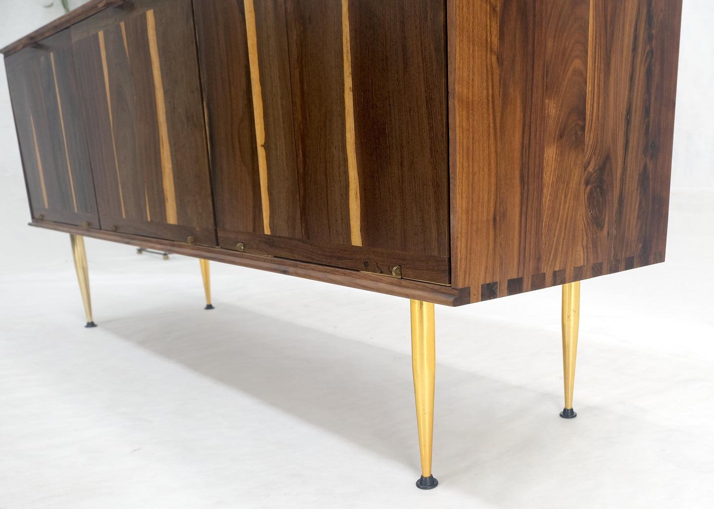 EstablishedLines Solid Walnut 3 Drop Front Doors Compartments Compact Dovetail Joints Credenza