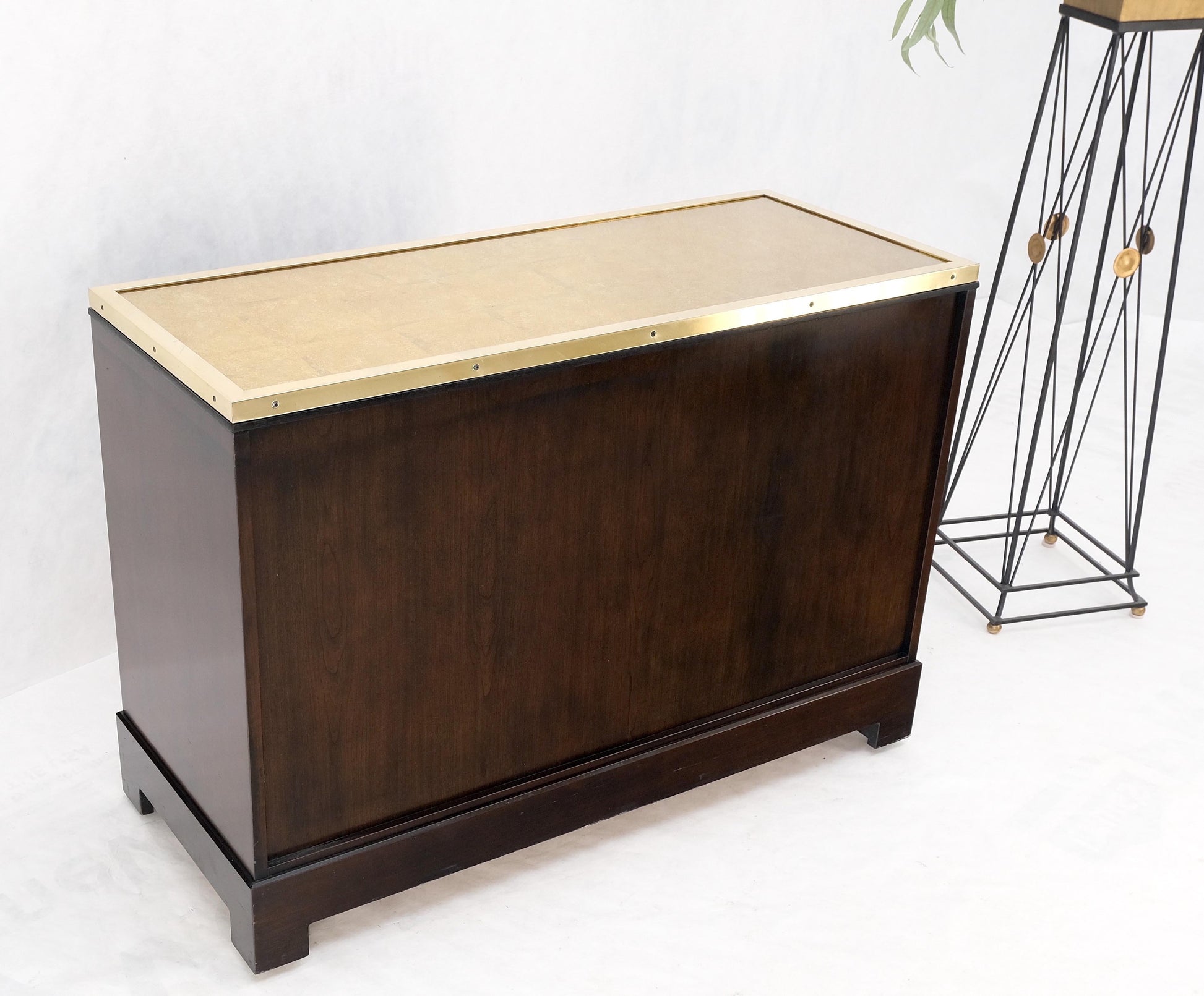 EstablishedLines Campaign Style 6 Drawers Brass Drop Pulls Mid-Century Modern Bachelor Chest Mint