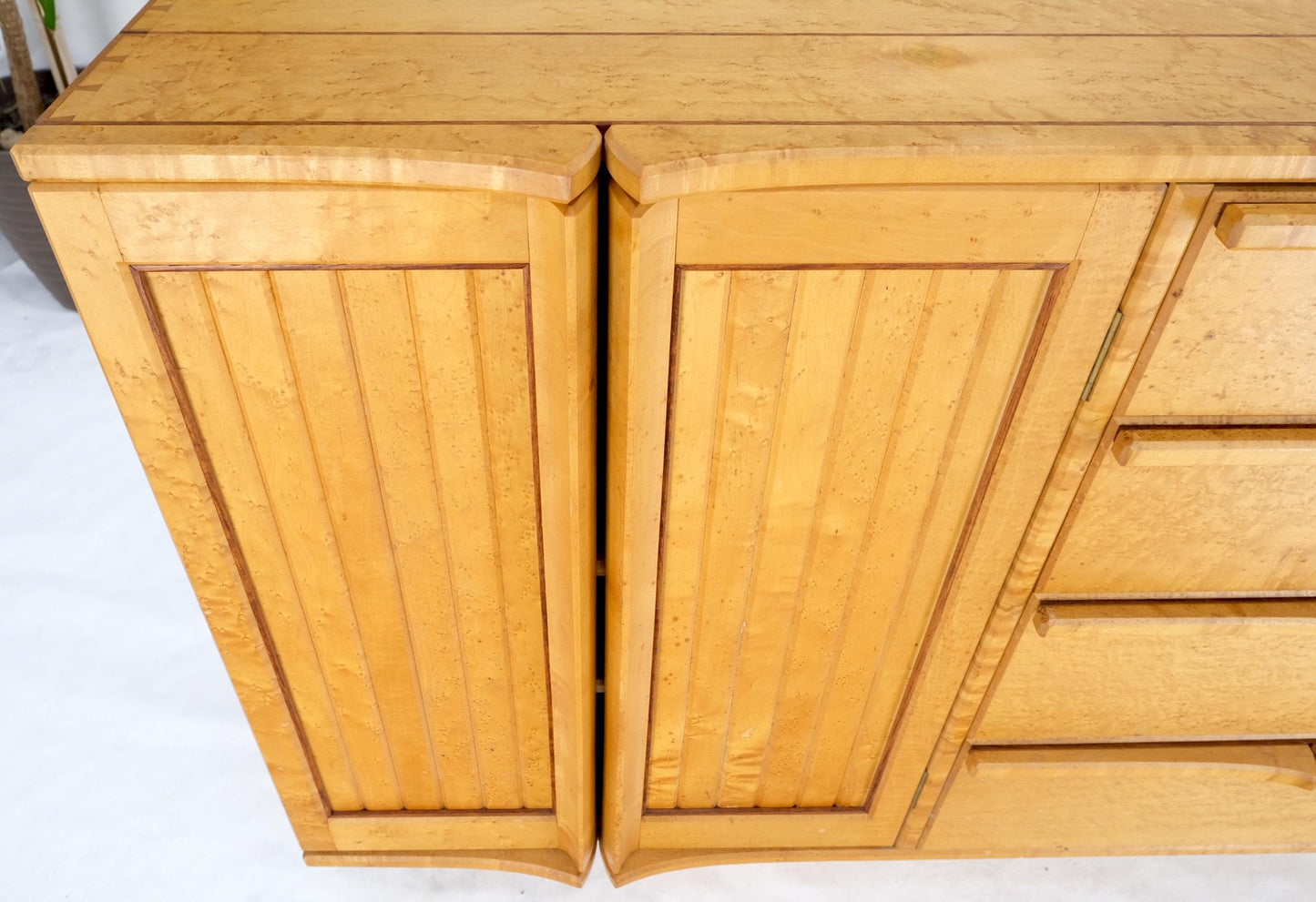 EstablishedLines Solid Birds Eye Curly Maple All Dovetailed Artists Signed Sideboard Server MINT!