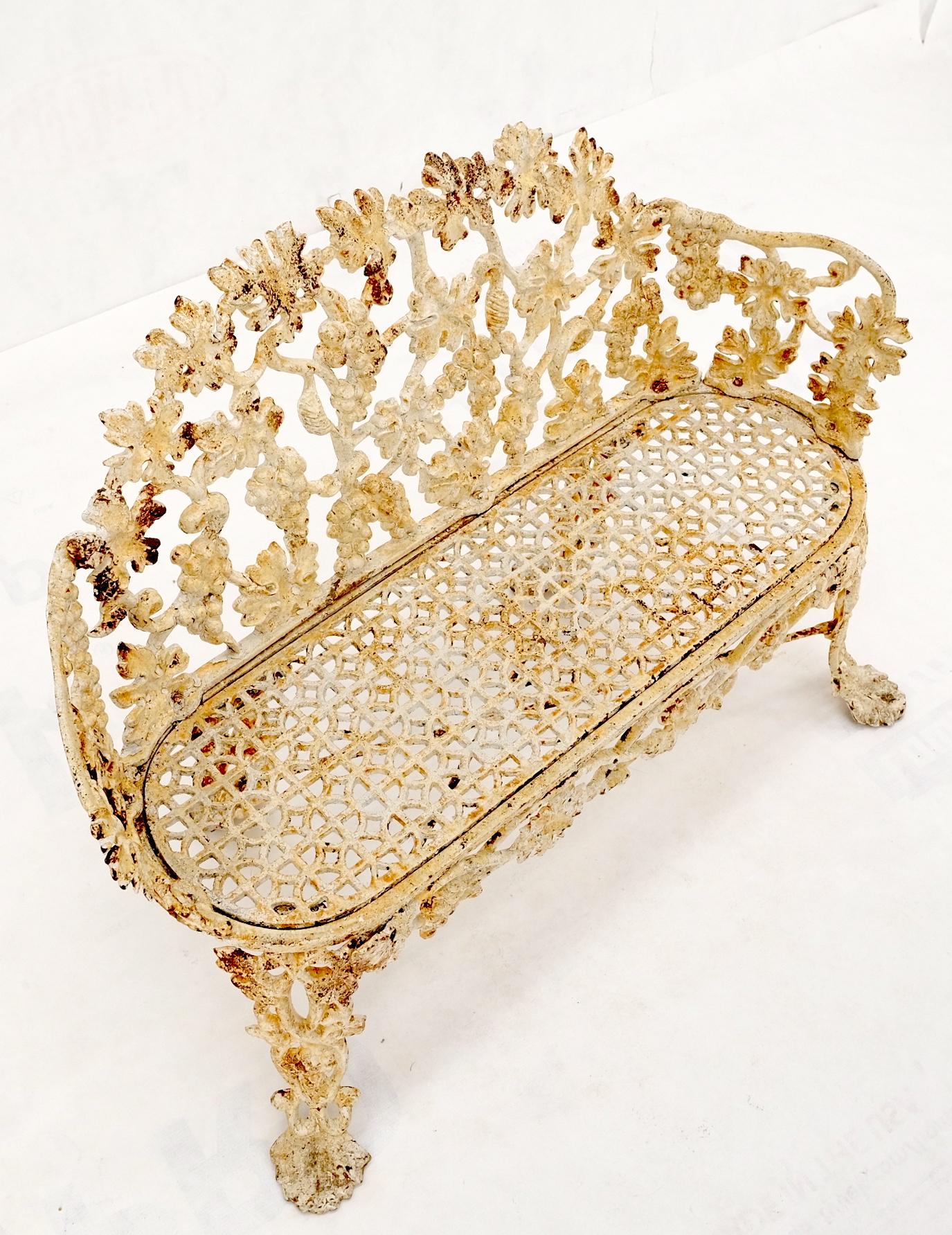 EstablishedLines Heavy Victorian Leaf Cast Iron Small Garden Bench Cast Iron