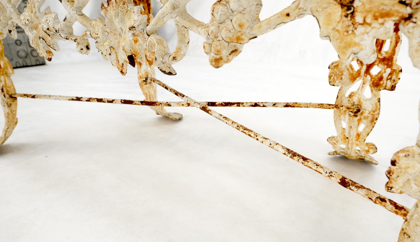 EstablishedLines Heavy Victorian Leaf Cast Iron Small Garden Bench Cast Iron