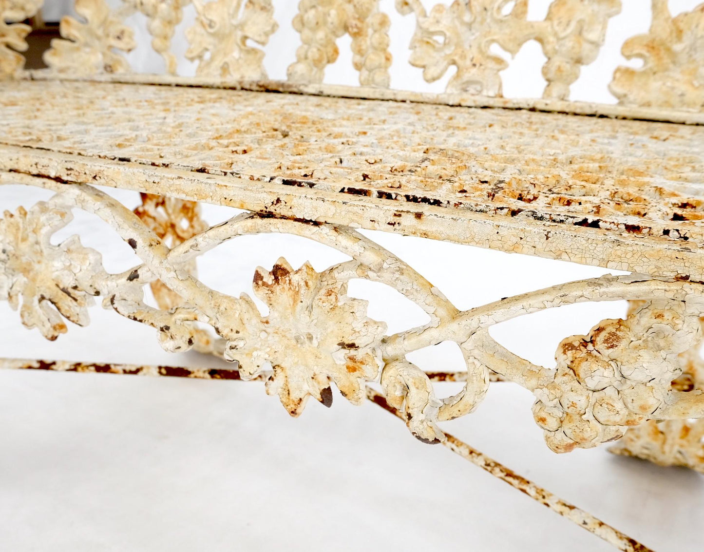 EstablishedLines Heavy Victorian Leaf Cast Iron Small Garden Bench Cast Iron