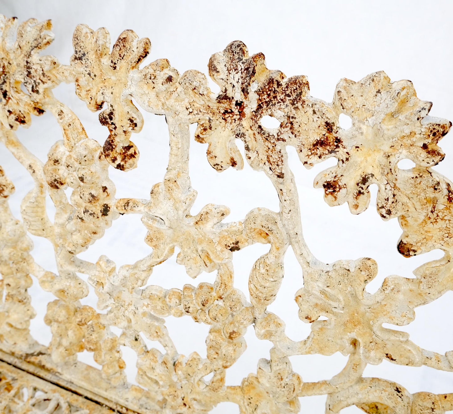 EstablishedLines Heavy Victorian Leaf Cast Iron Small Garden Bench Cast Iron